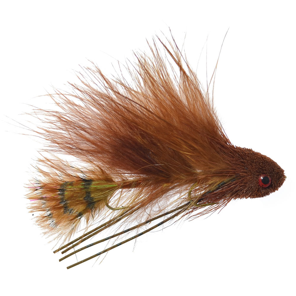 3 Pack Mini Sex Dungeon Streamer Brown- Size 6 - Articulated Trout Bass Steelhead Salmon and Bass Fly Fishing Flies