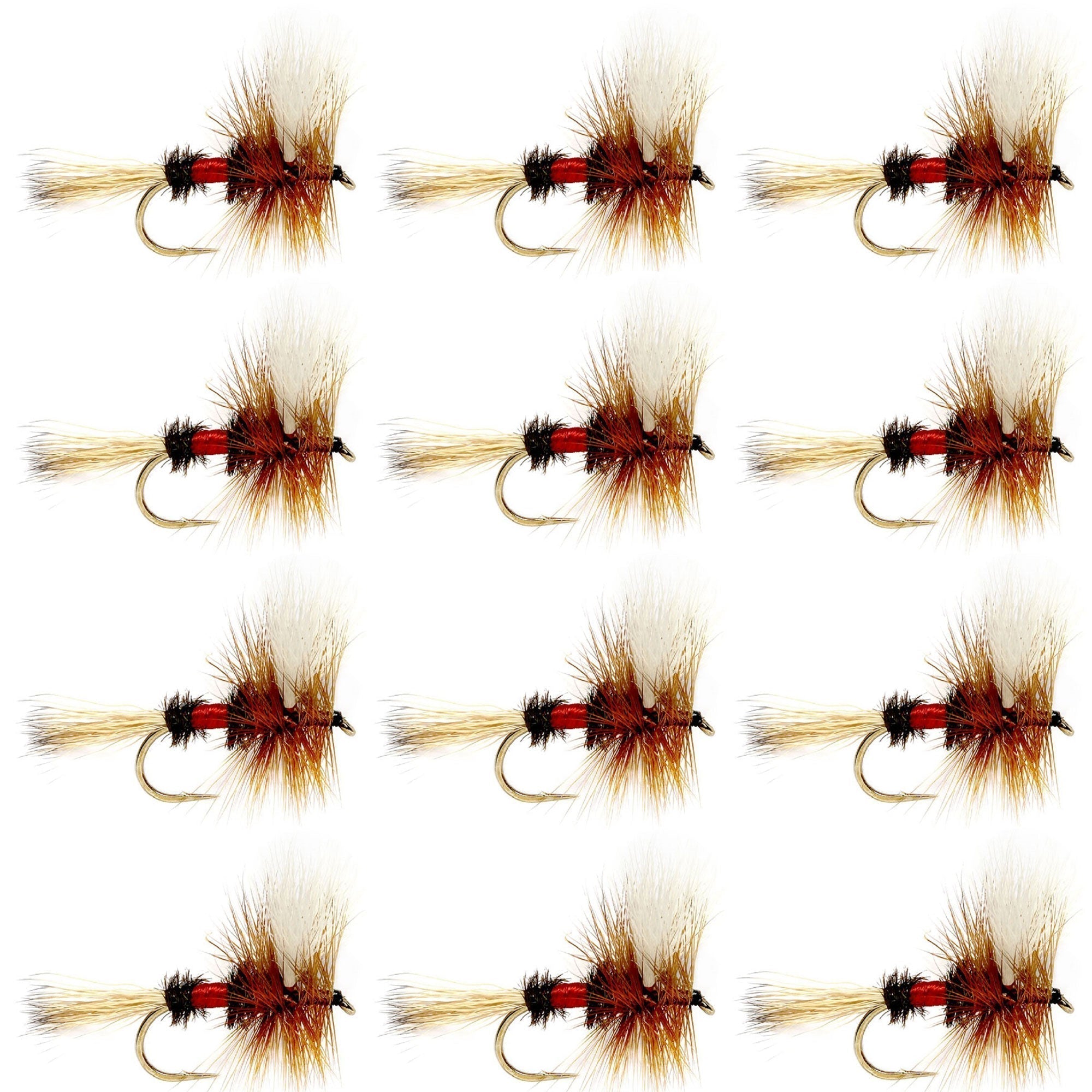 Royal Wulff Classic Trout Dry Fly Fishing Flies - Set of 12 Flies Size