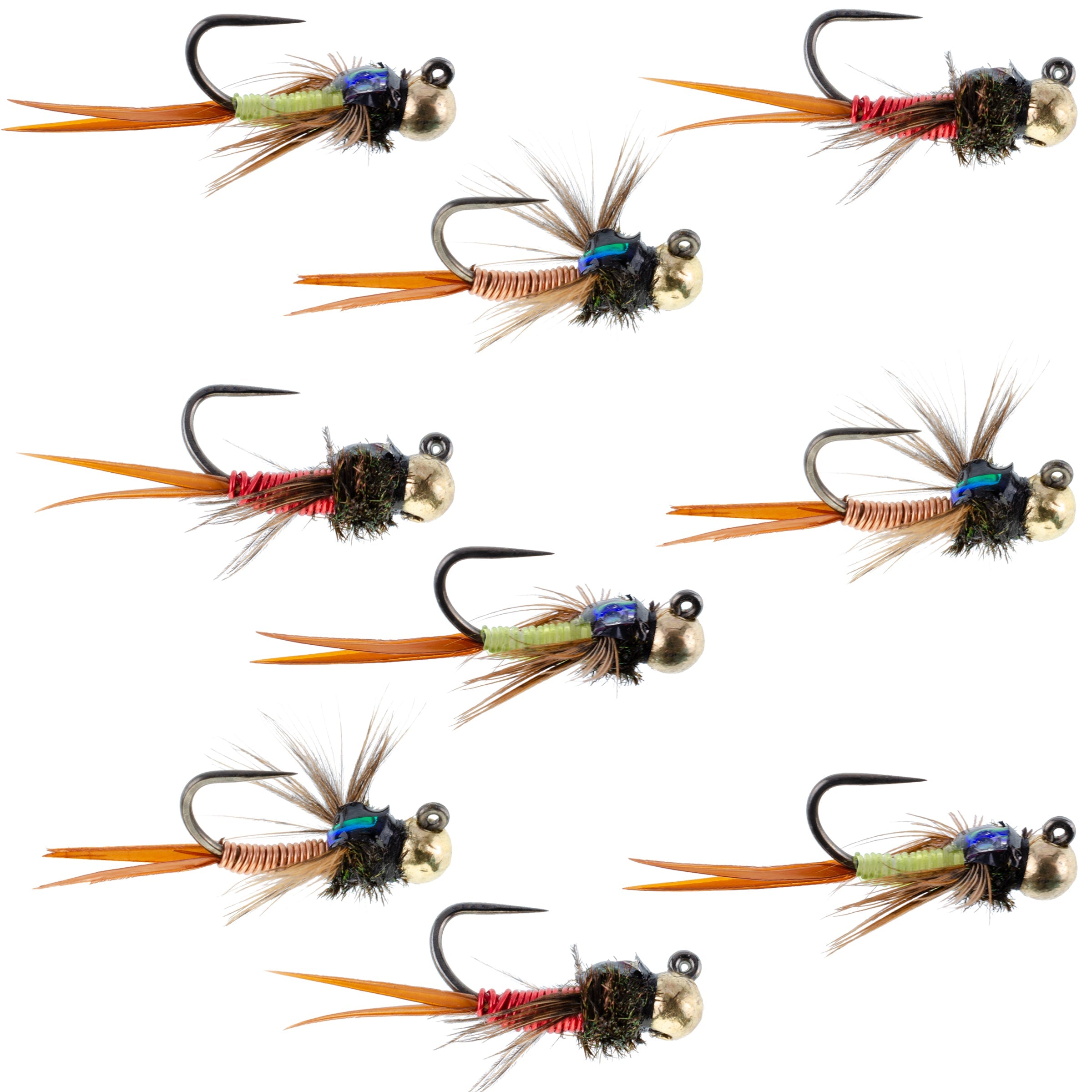 Tactical Tungsten Bead Head Copper John Euro Nymph Assortment Fly Fish