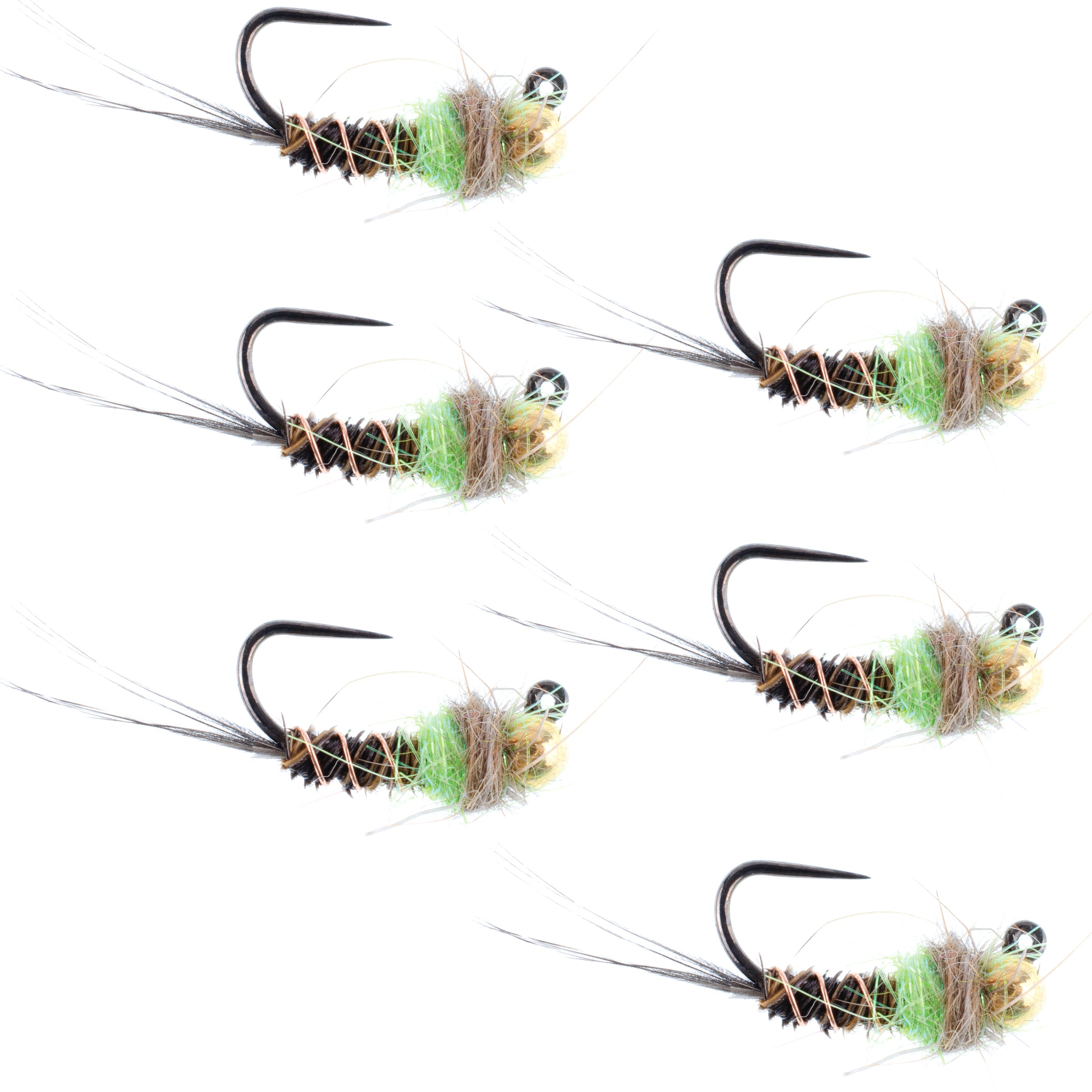  12 Mop Jig Nymph Fly Assortment, Tungsten Bead and Barbless  Hook, Fly Fishing for Trout