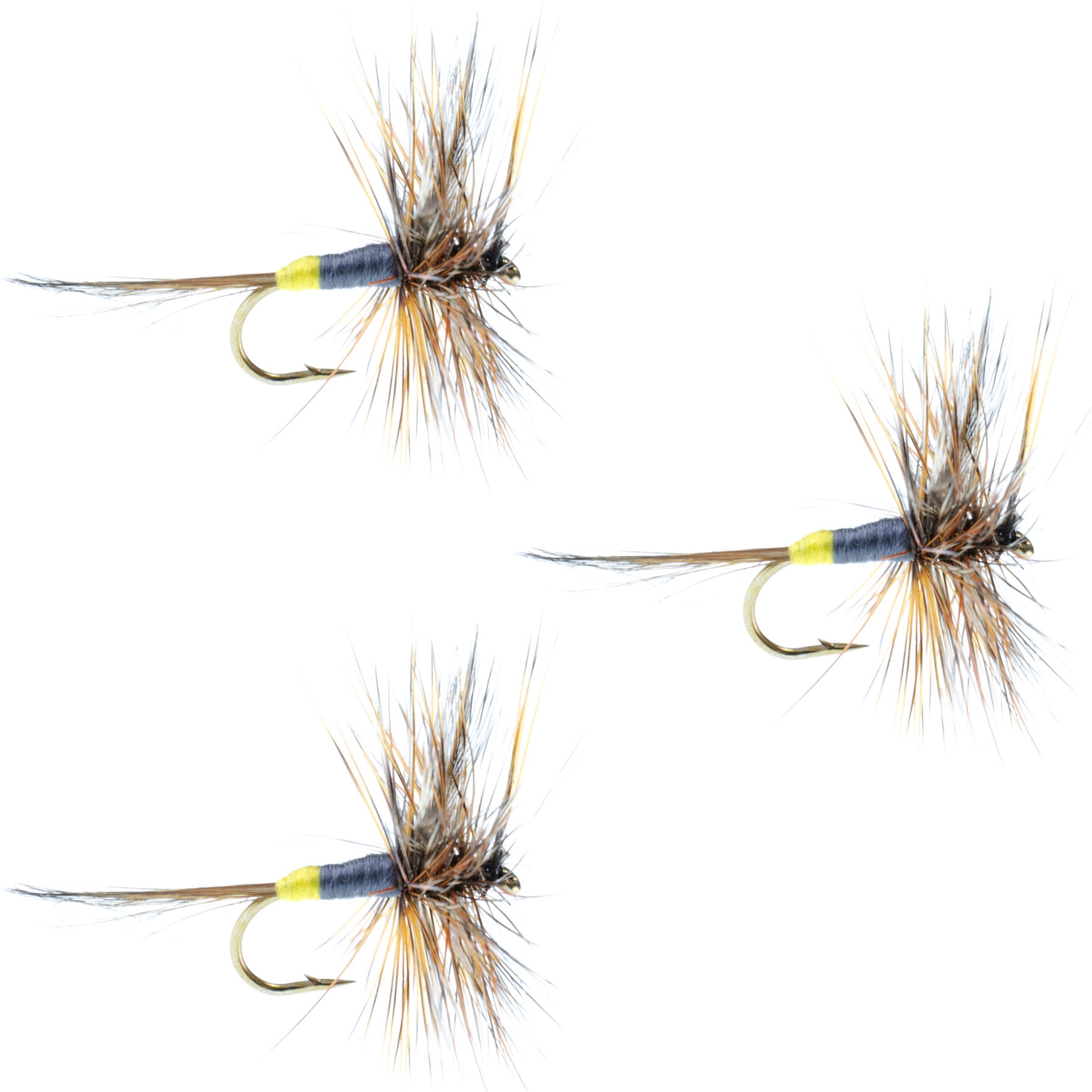 3 Pack Adams Female Classic Dry Fly - Hook Size 16