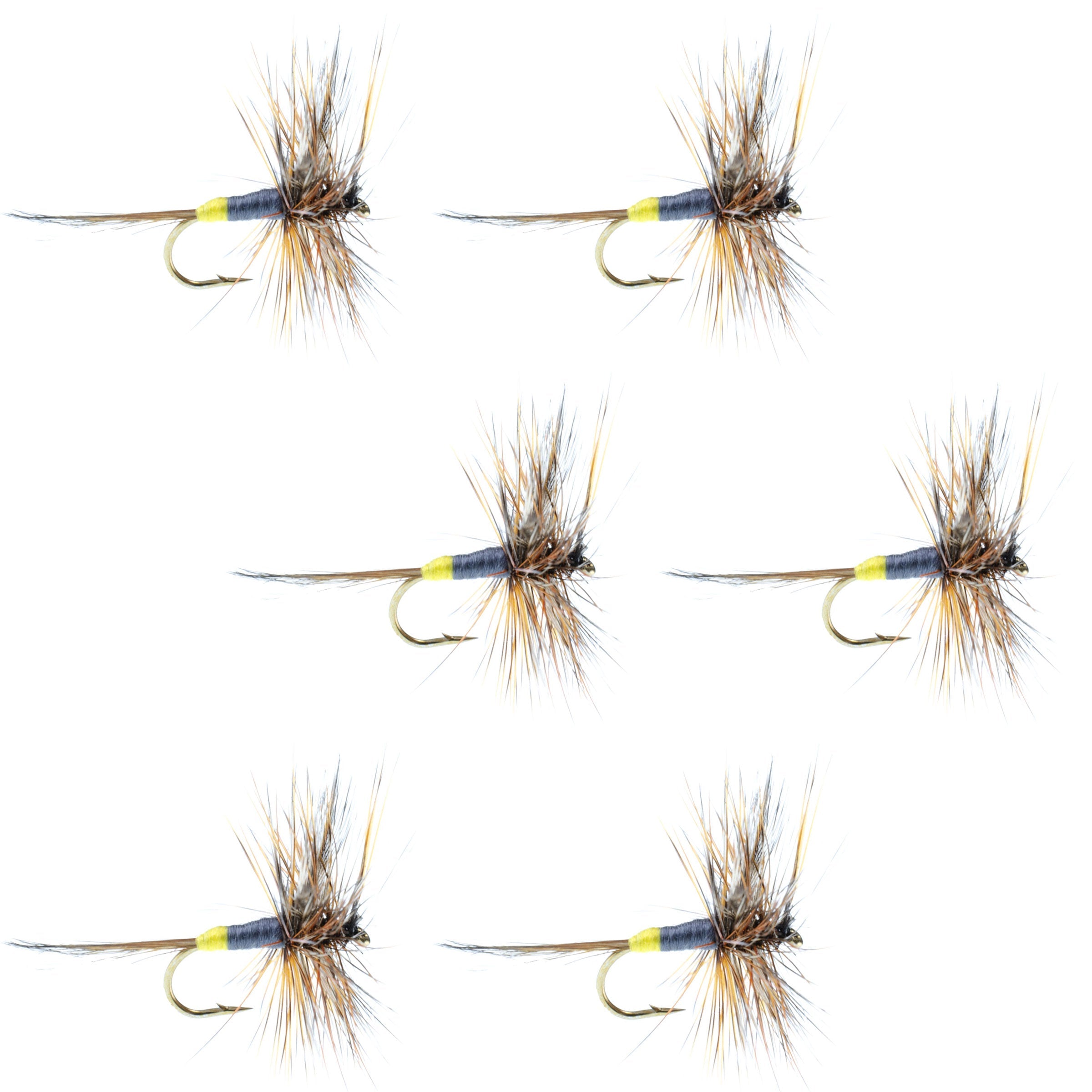 Adams Female Classic Dry Fly - 6 Flies - Hook Size 14