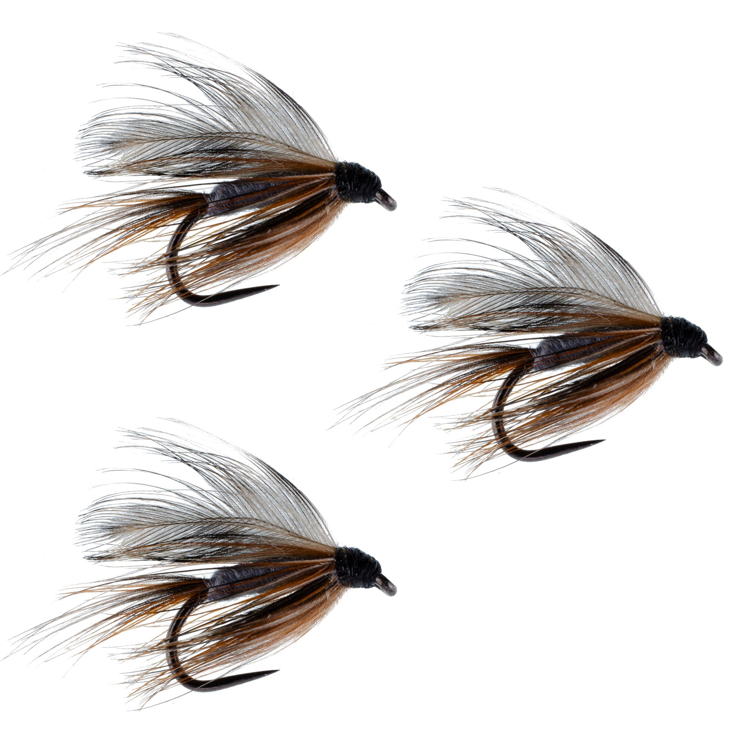 3 Pack Barbless Adams Classic Wet Fly Fly Fishing Flies - Hook Size 14