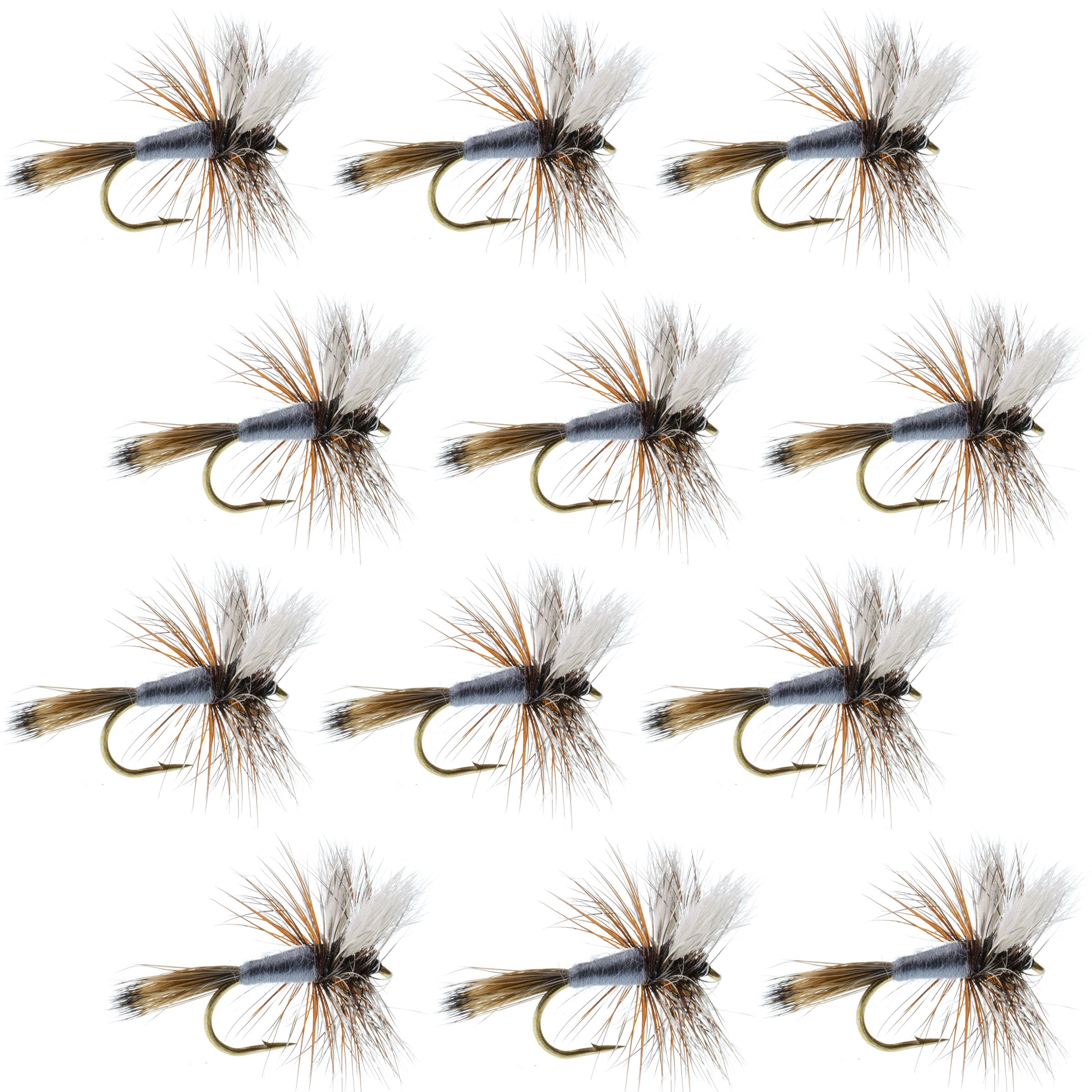 Adams Wulff Classic Dry Fly 1 Dozen Flies  Hook Size 10
