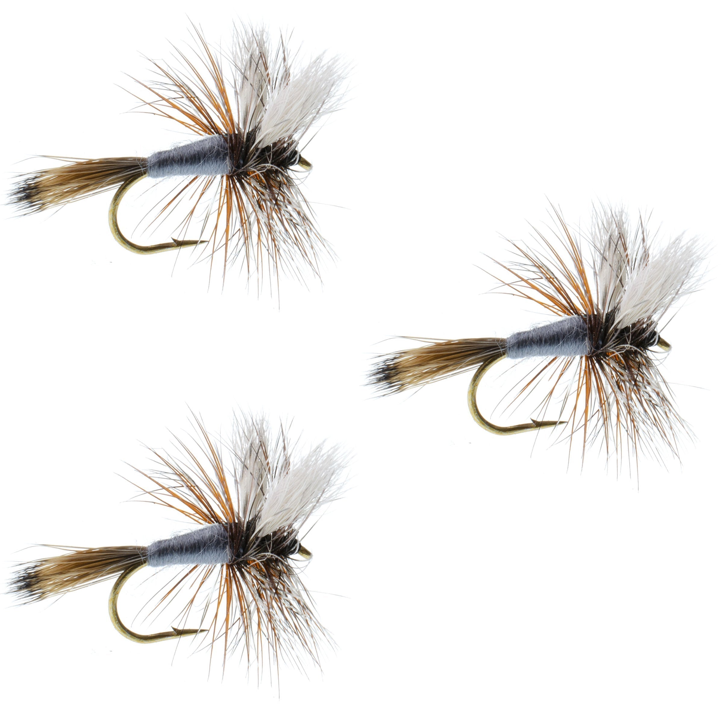 3 Pack Adams Wulff Classic Dry Fly - Hook Size 14