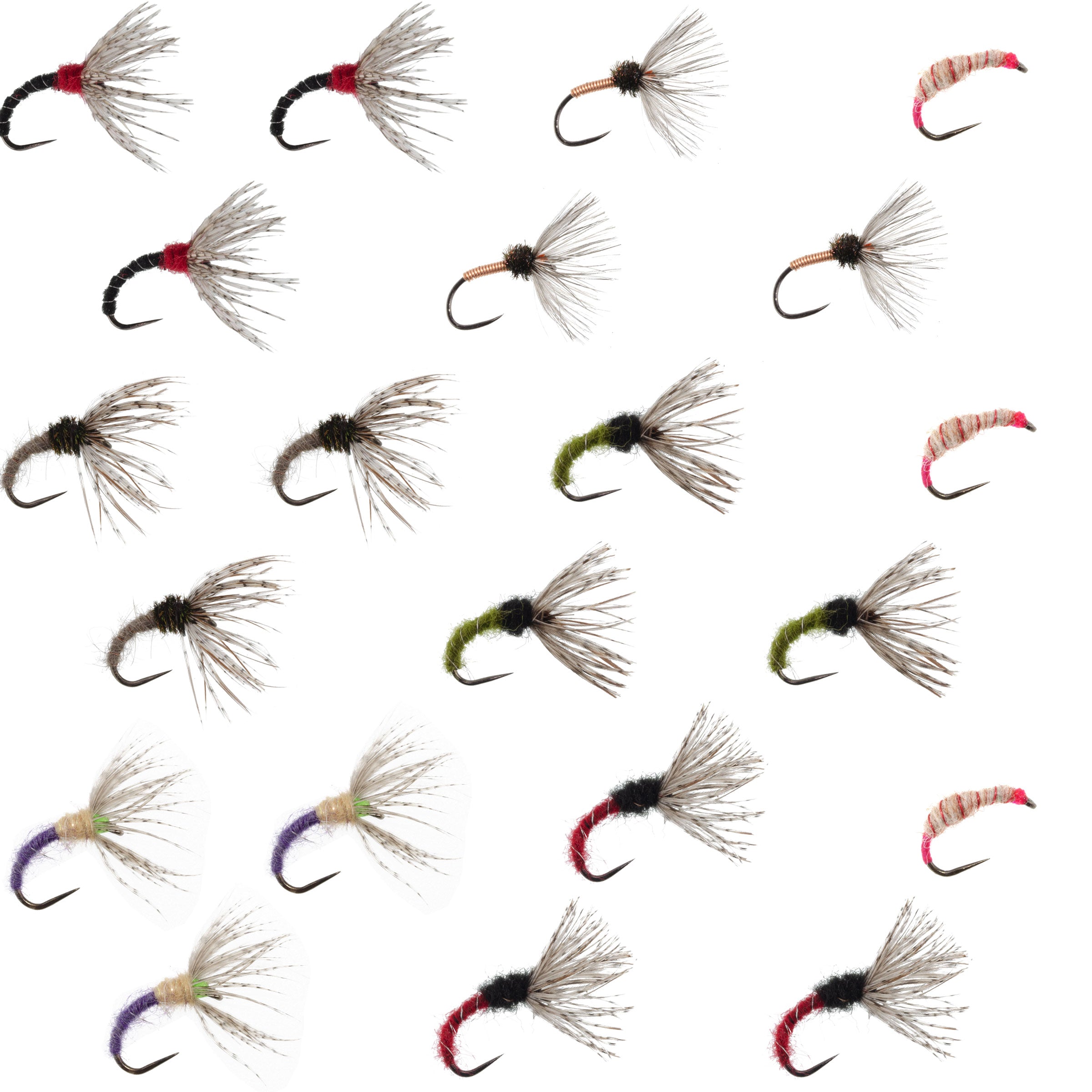 Kebari Assortment - 21 Tenkara Flies - 7 Paterns - Sizes 10, 12, 14, 16