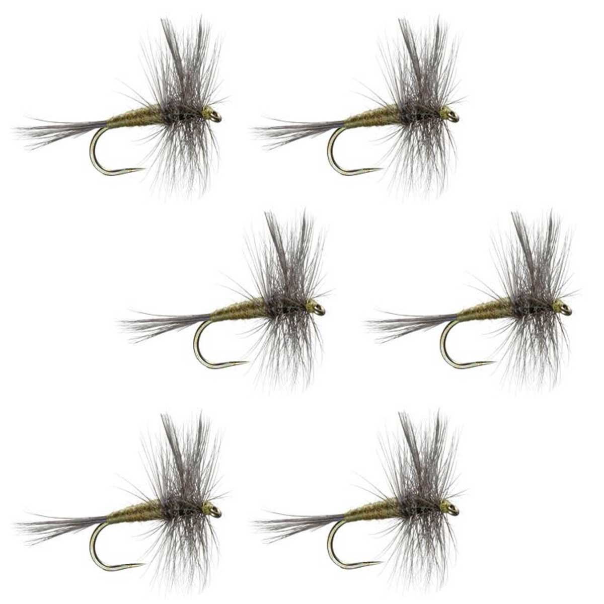 Barbless Blue Winged Olive BWO Classic Trout Dry Fly Fishing Flies - Set of 6 Flies Size 18