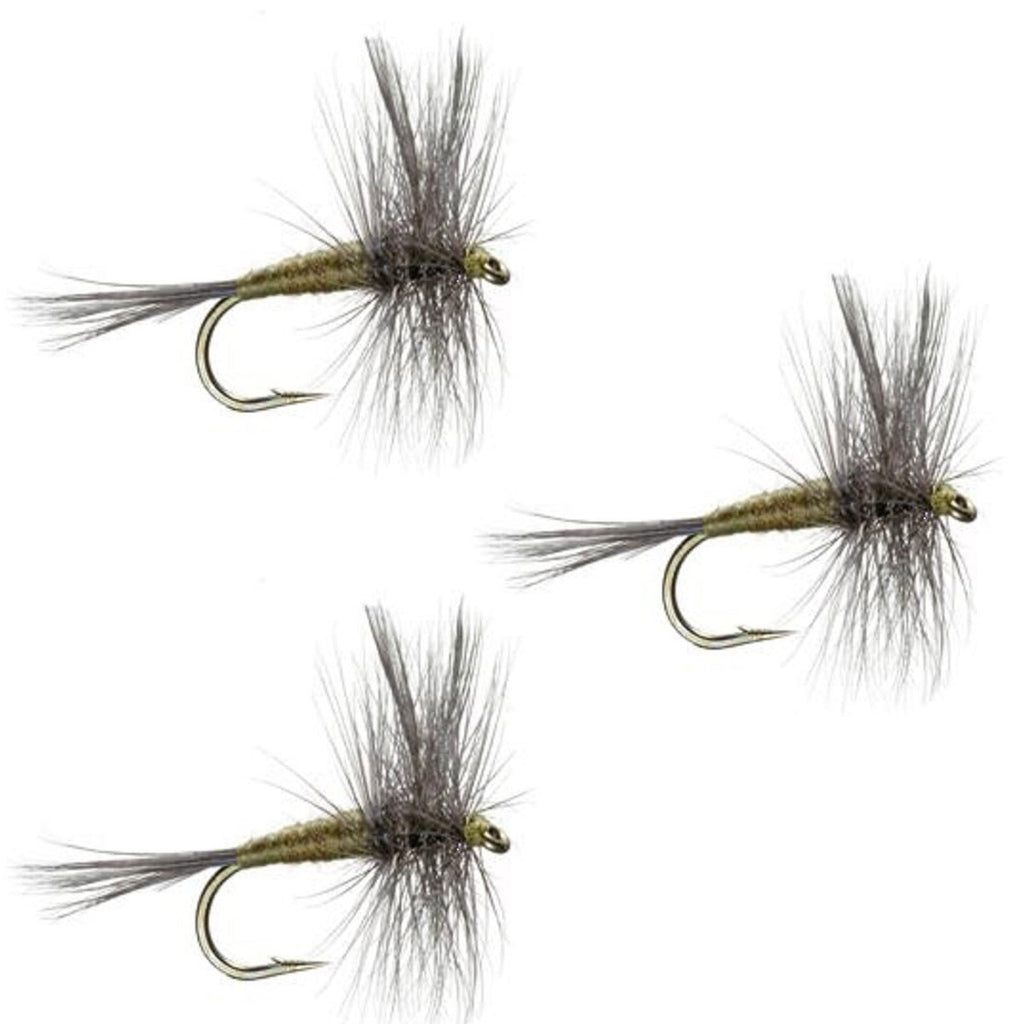 3 Pack Blue Wing Olive BWO Parachute Dry Fly - Hook Size 16
