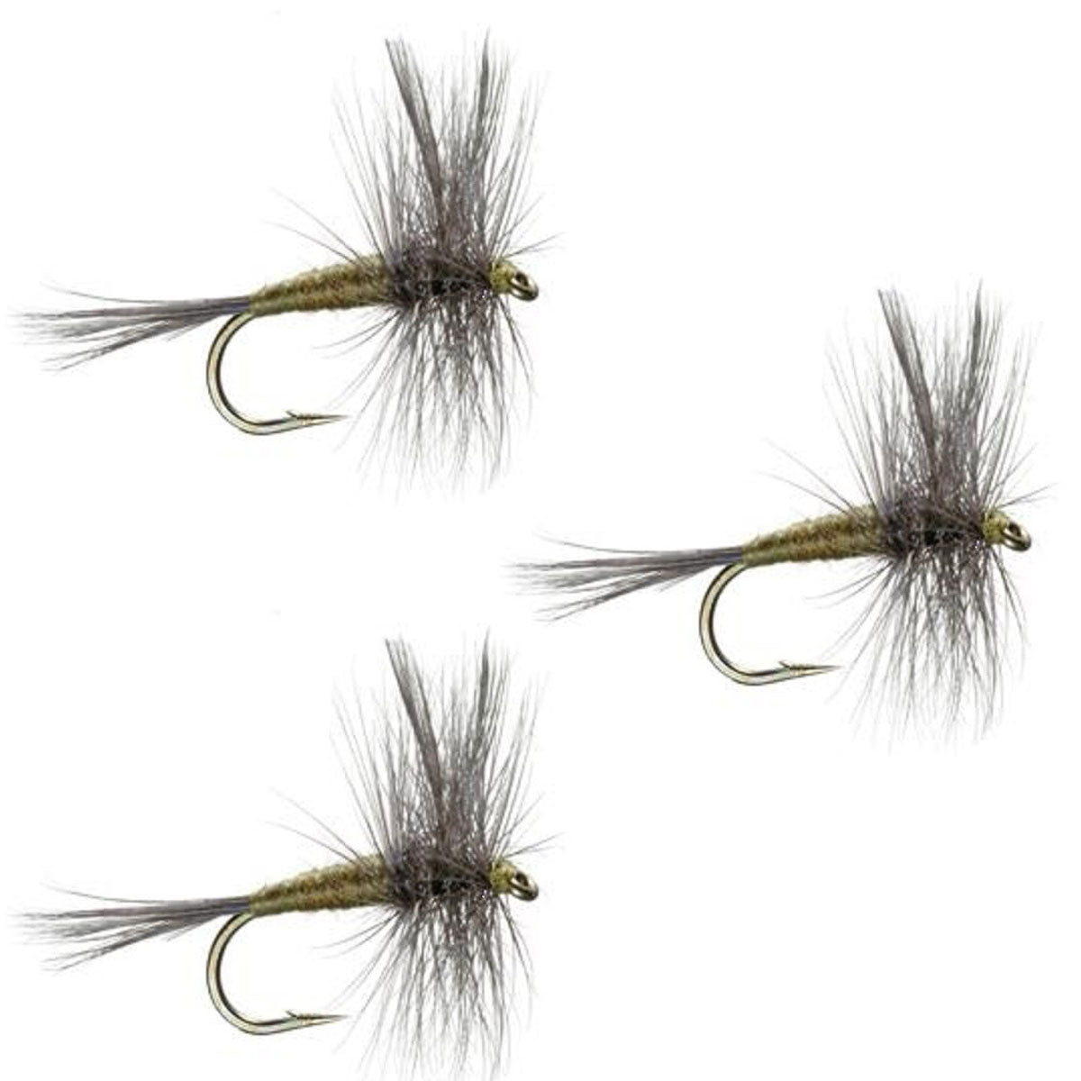 3 Pack Blue Wing Olive BWO Classic Dry Fly - Hook Size 14