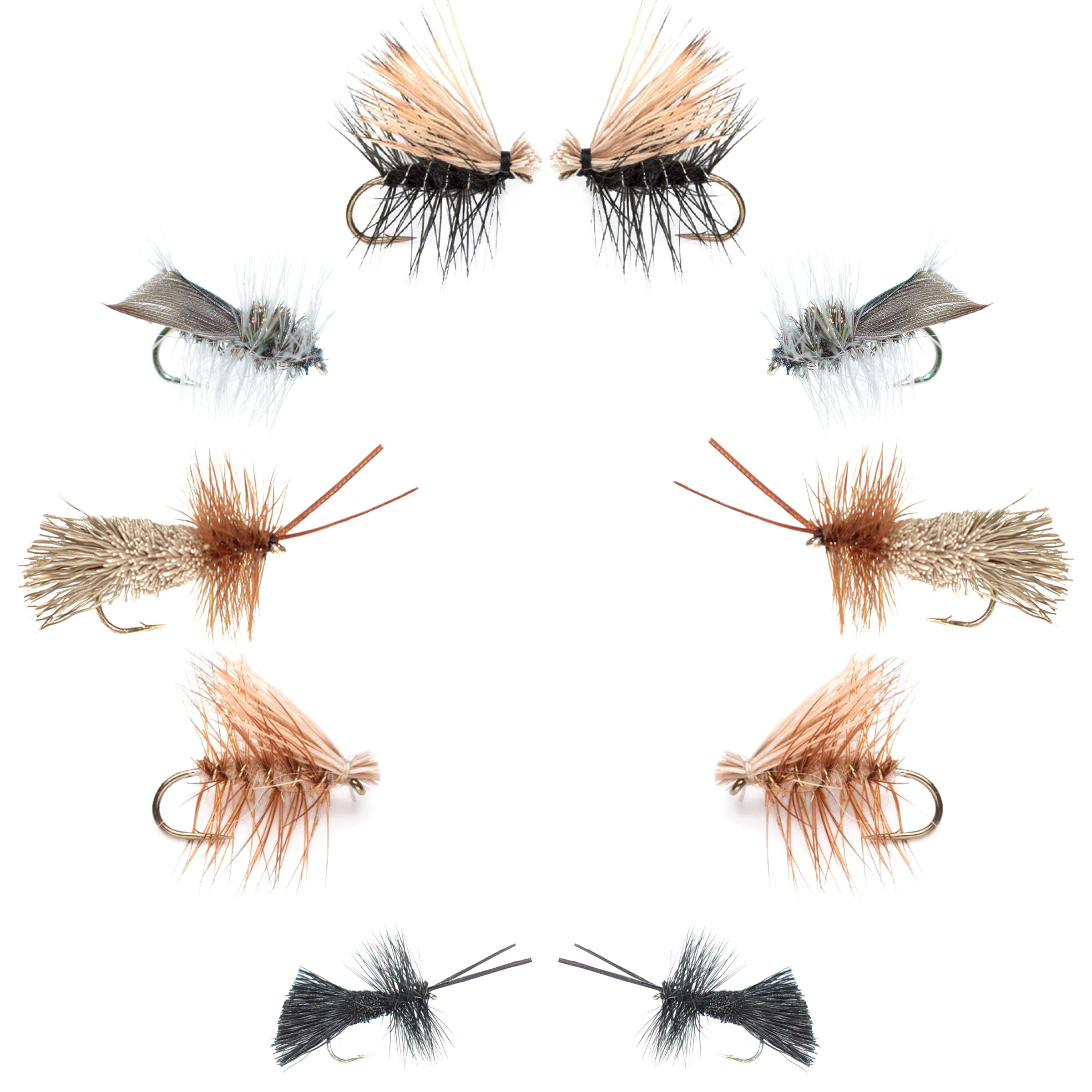 Emerger Fishing Flies - 12 Pack, 3 Varieties, Mixed Sizes 10/12/14 For Trout Fly Fishing