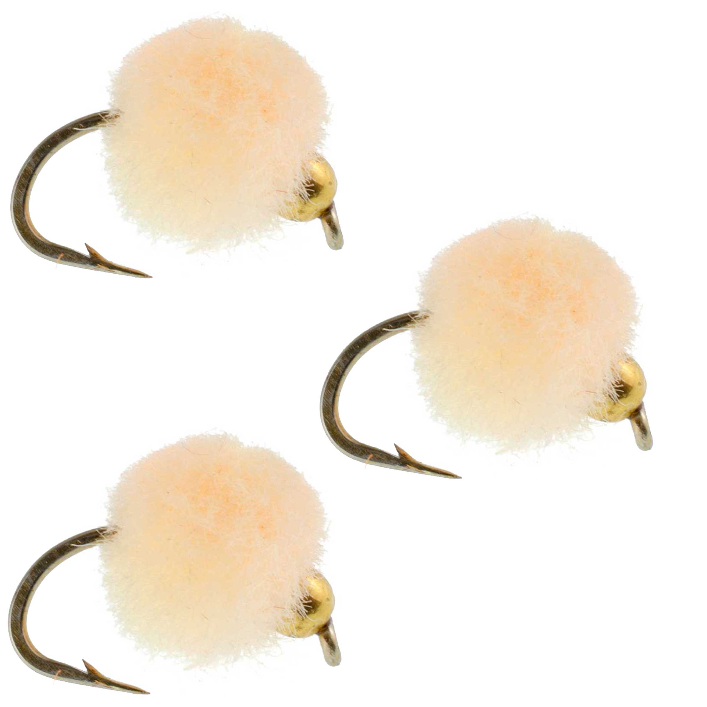 3 Pack Bead Head Oregon Cheese Egg Fly Fishing Flies - Hook Size 16