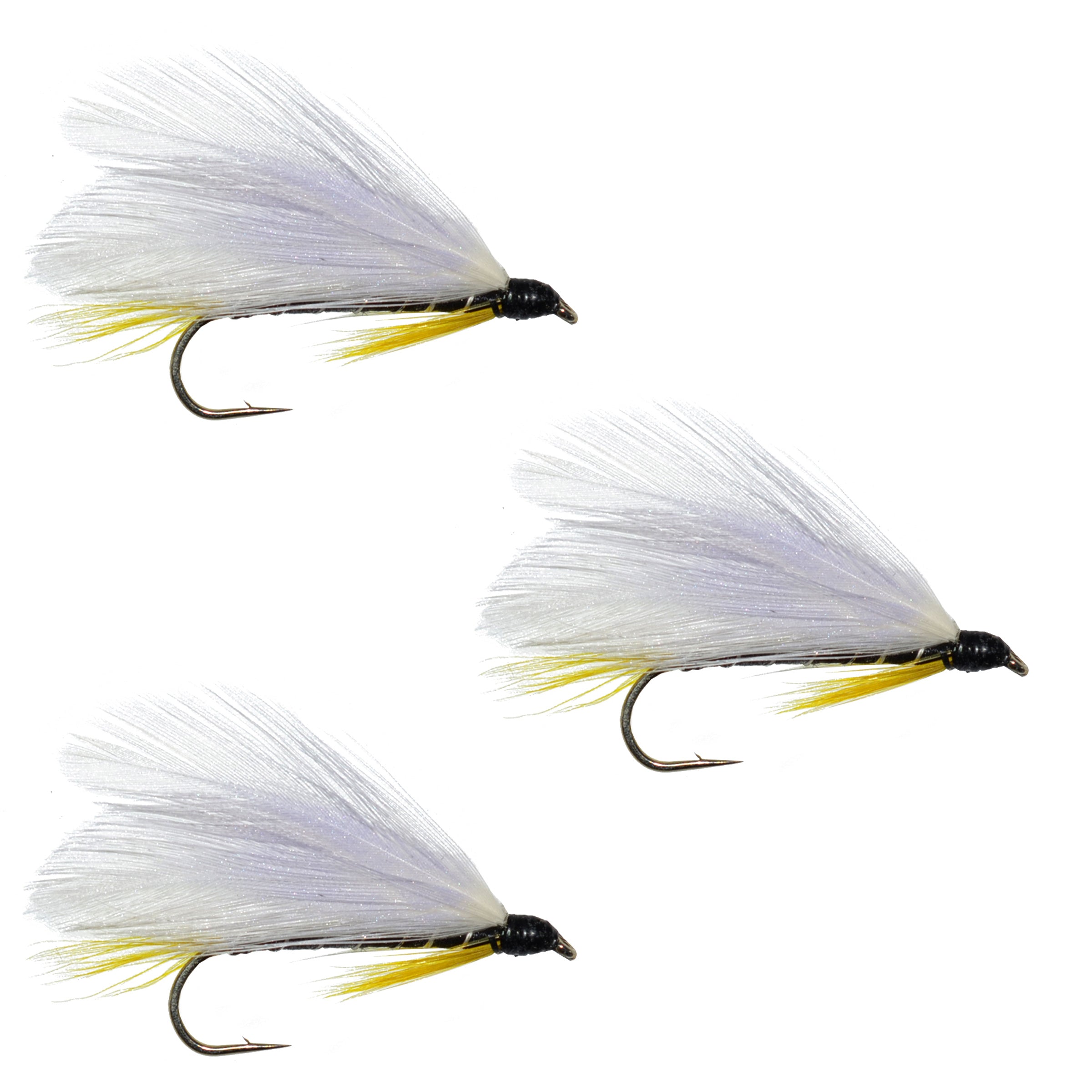 3 Pack Black Ghost Classic Trout and Bass Streamer Fly - Hook Size 4