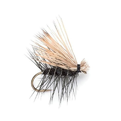 3 Pack Black Elk Hair Caddis Classic Trout Dry Flies Size 16