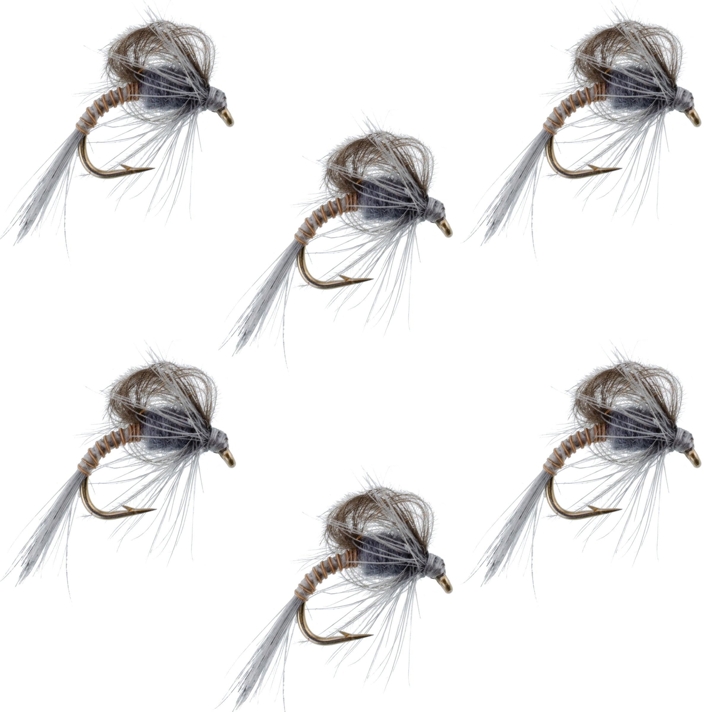 CDC Loop Wing Adams Emerger Fly 6 Flies - Hook Size 16