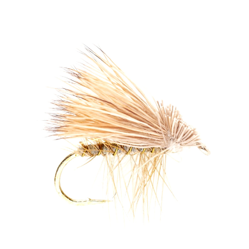 Barbless Yellow Elk Hair Caddis Classic Trout Dry Flies 1 Dozen Flies Size 16