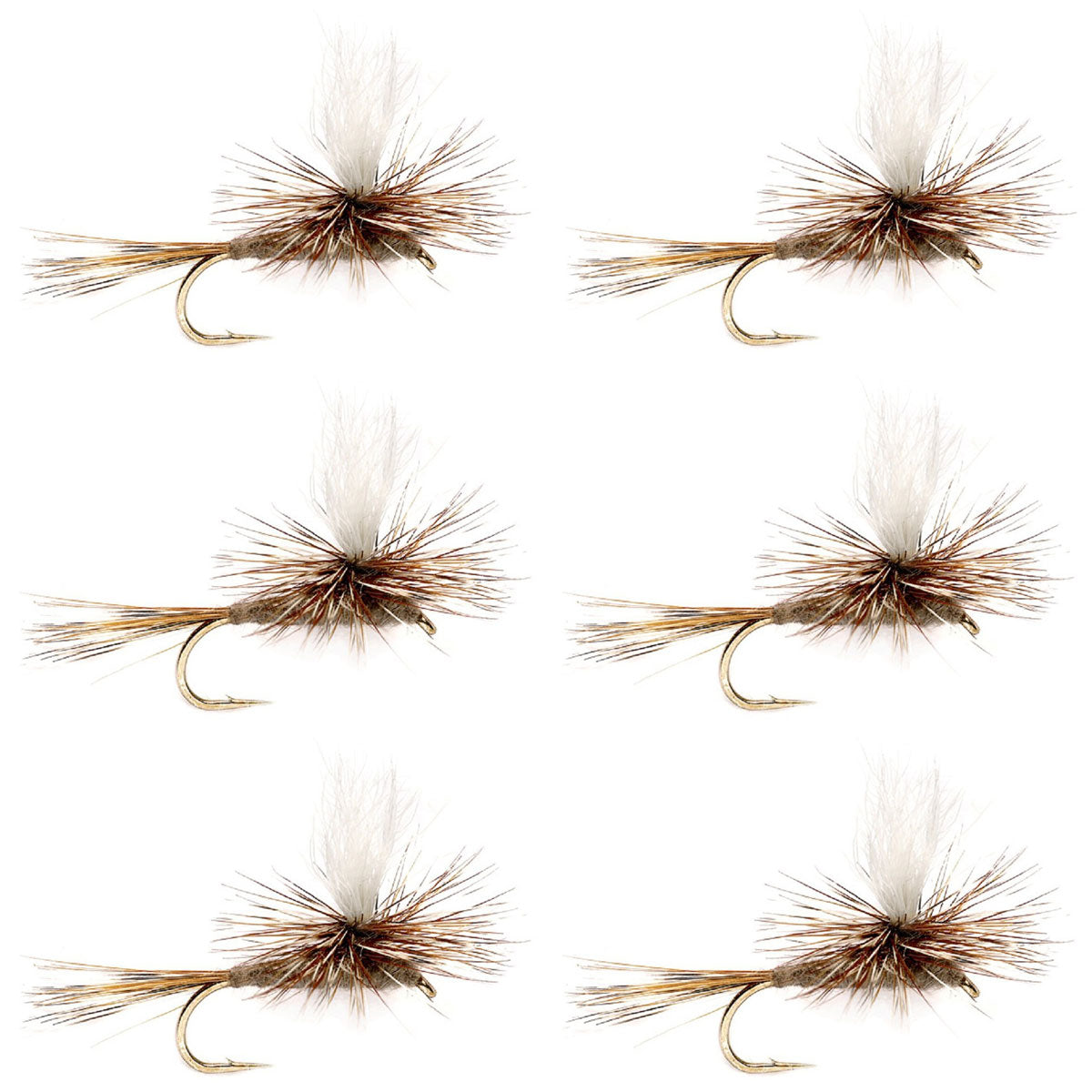 Adams Parachute Classic Dry Fly - 6 Flies Hook Size 14