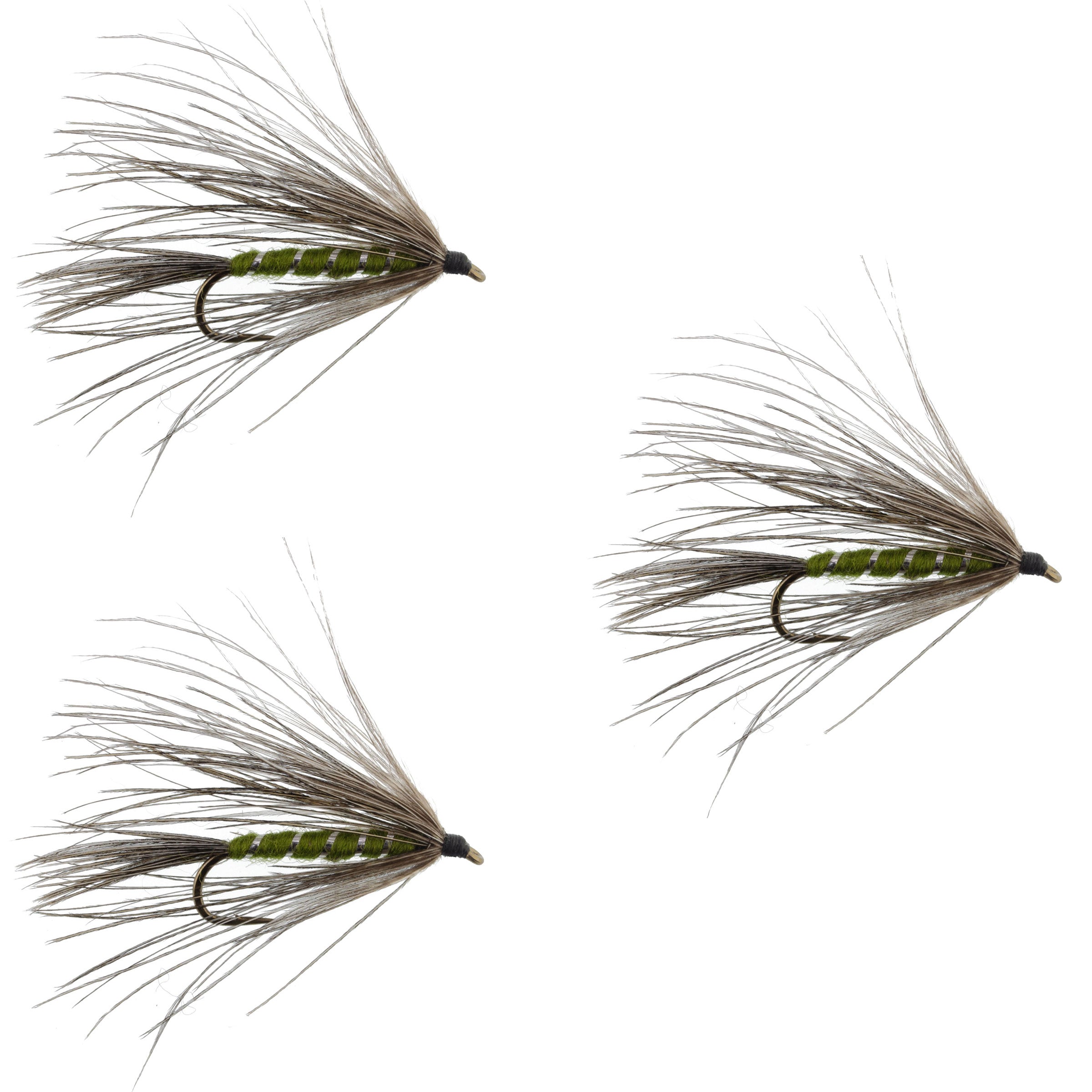 3 Pack Carey Special Soft Hackle Grouse and Olive Wet Fly - Hook Size 10