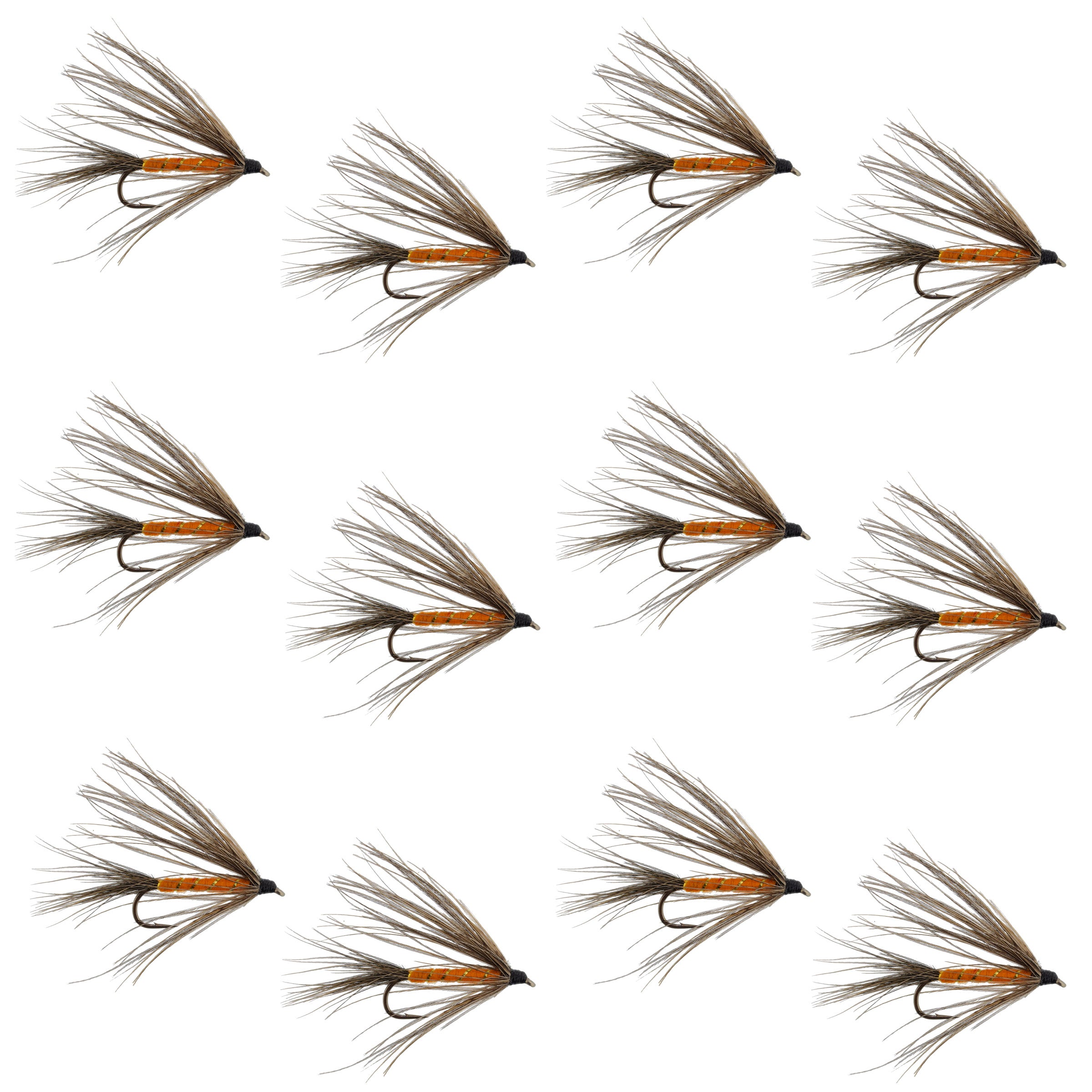 Carey Special Soft Hackle Grouse and Orange Wet Fly - 12 Flies Hook Size 10