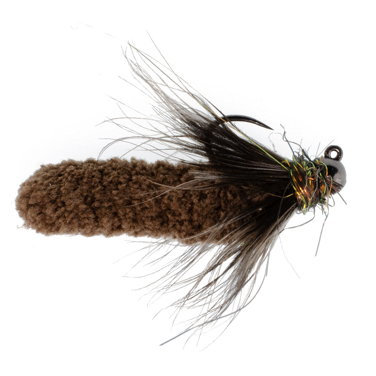 3 Pack Tungsten Bead Chocolate Mop Fly Tactical Jig Euro Nymph - Size 14