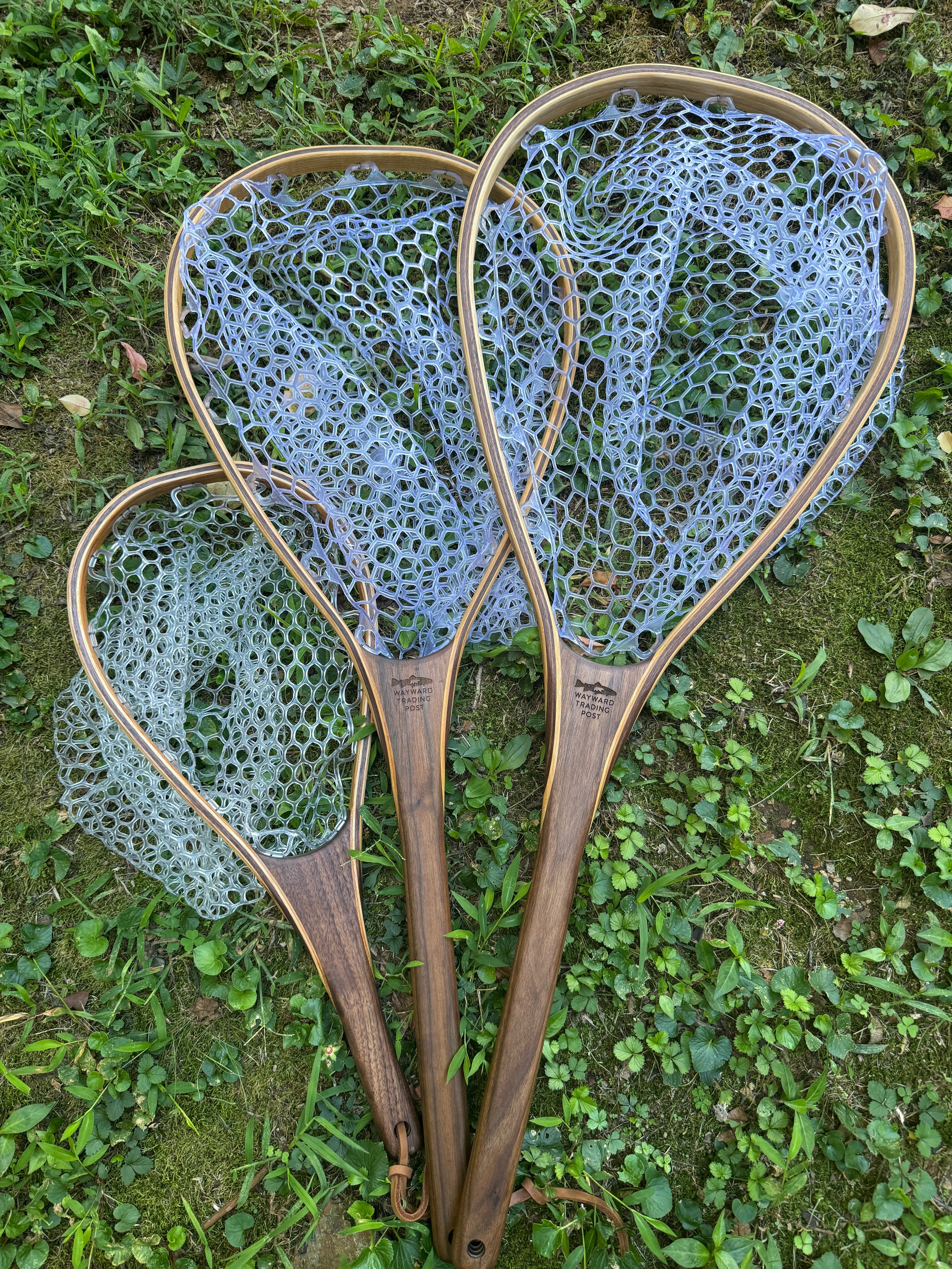 Little Dipper 12"x8" - Adams Dry Fly Engraved - Natural Fly Fishing Traditional Landing Net - Handcrafted & Made in USA