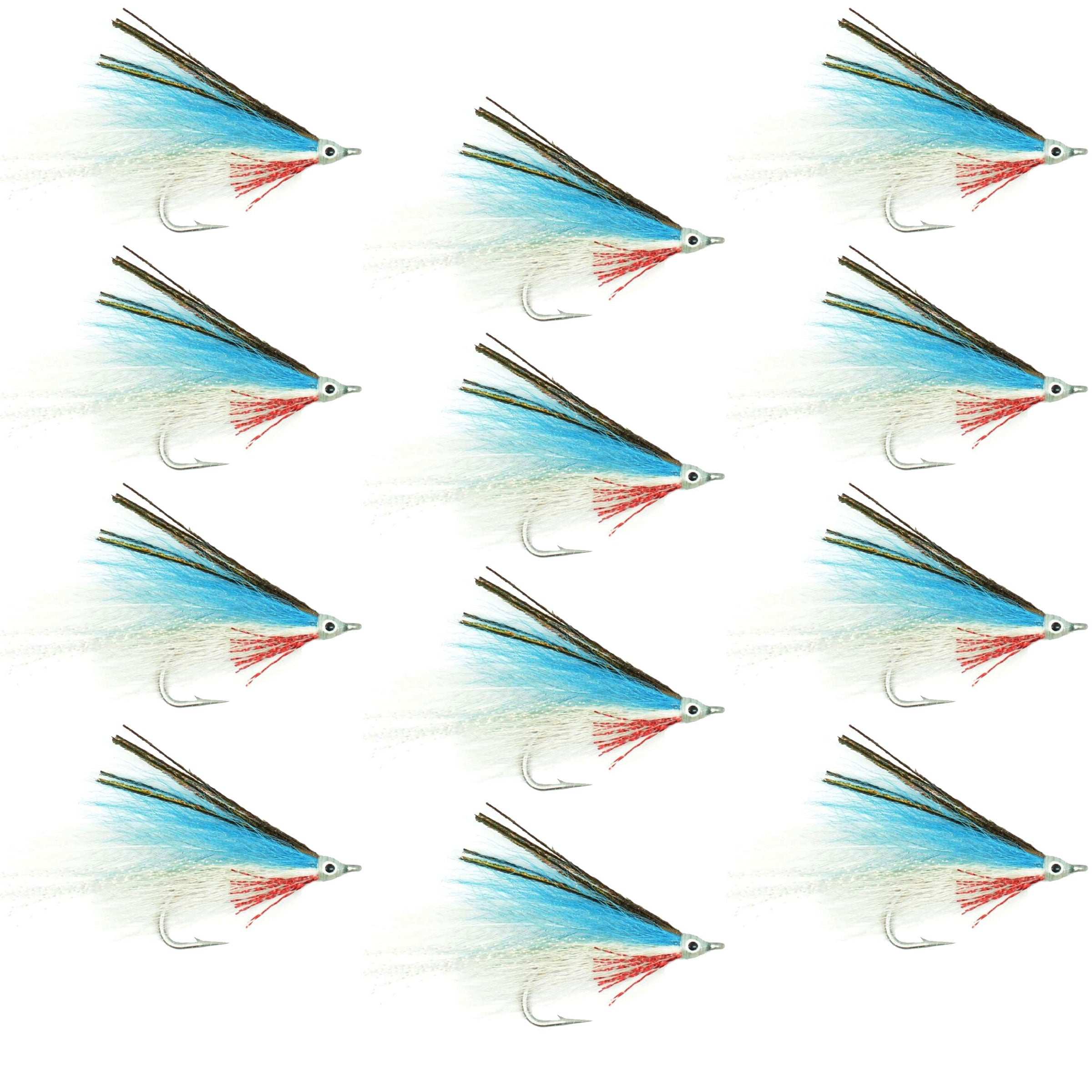 Lefty's Deceiver Saltwater Streamer Fly - Blue/White - 1 Dozen Hook Si