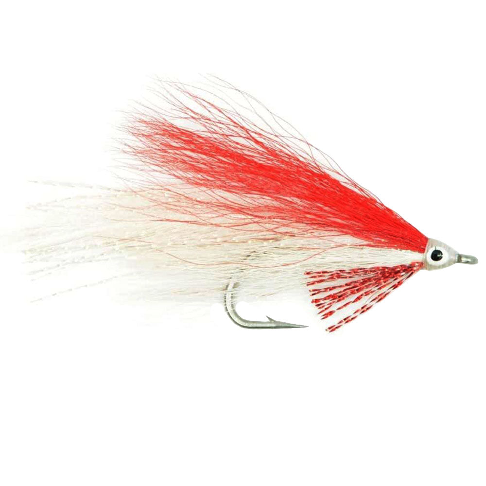 Lefty's Deceiver Saltwater Streamer Fly - Red/White - 4 Flies Hook Size 1/0