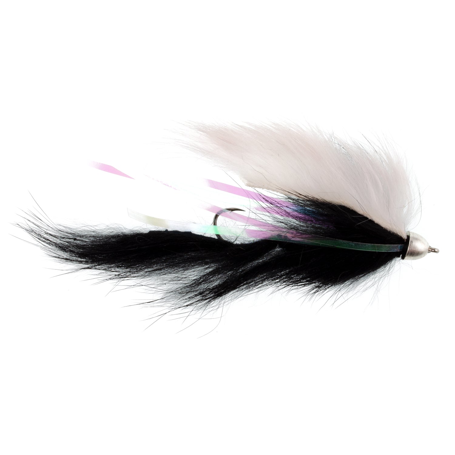 The Fly Fishing Place Dolly Llama Stinger Streamer Flies - 3 Black and White Salmon Steelhead Trout Alaska Fly Fishing Flies - Hook Size 4