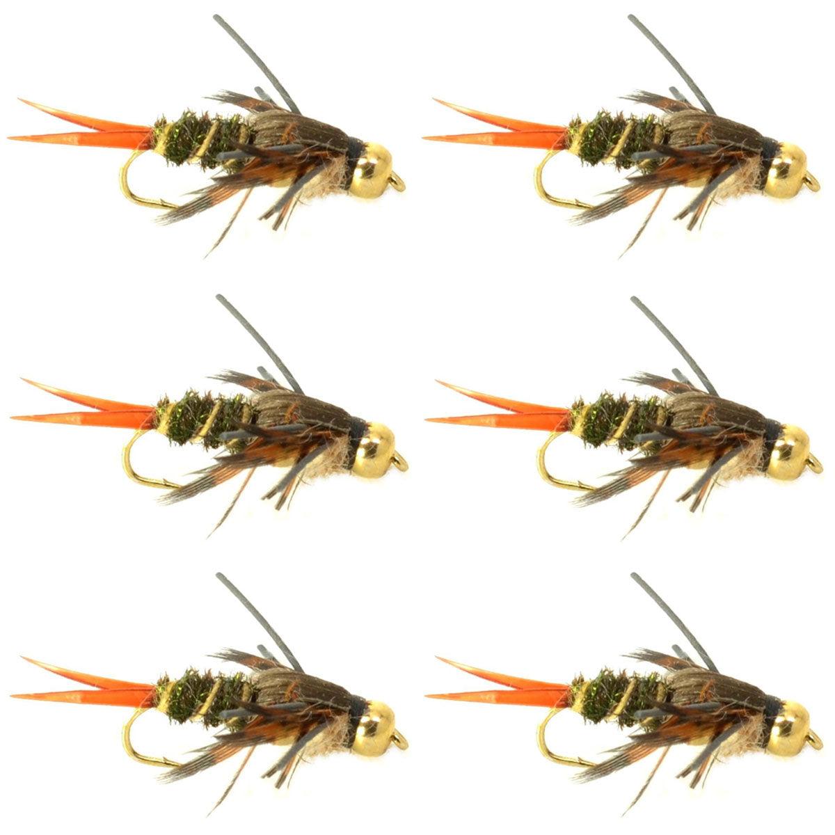 Double Bead Twenty Incher Nymph Fly Fishing Flies - 6 Flies Hook Size 8