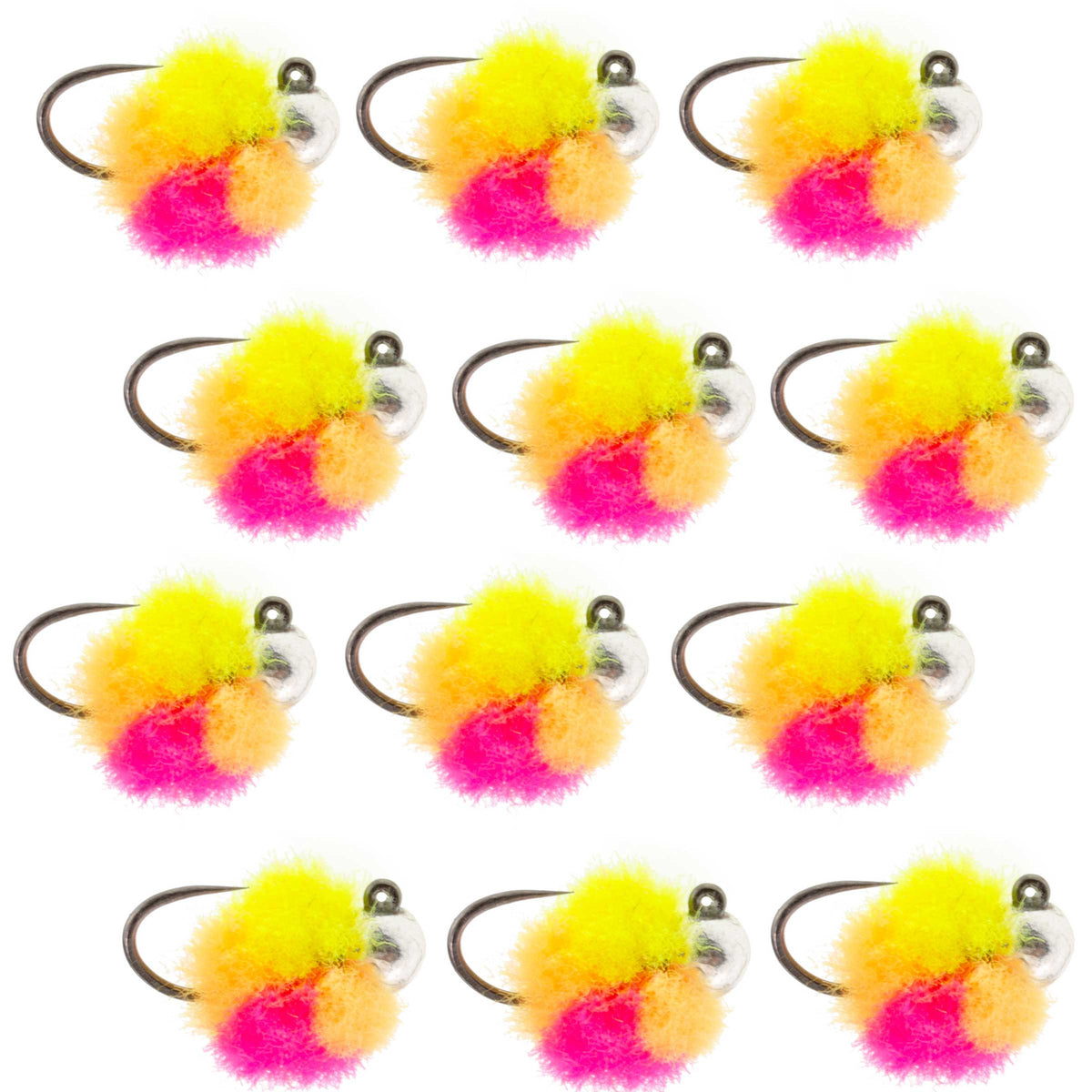 Tungsten Bead Tactical Euro Clown Jig - 12 Flies Size 14