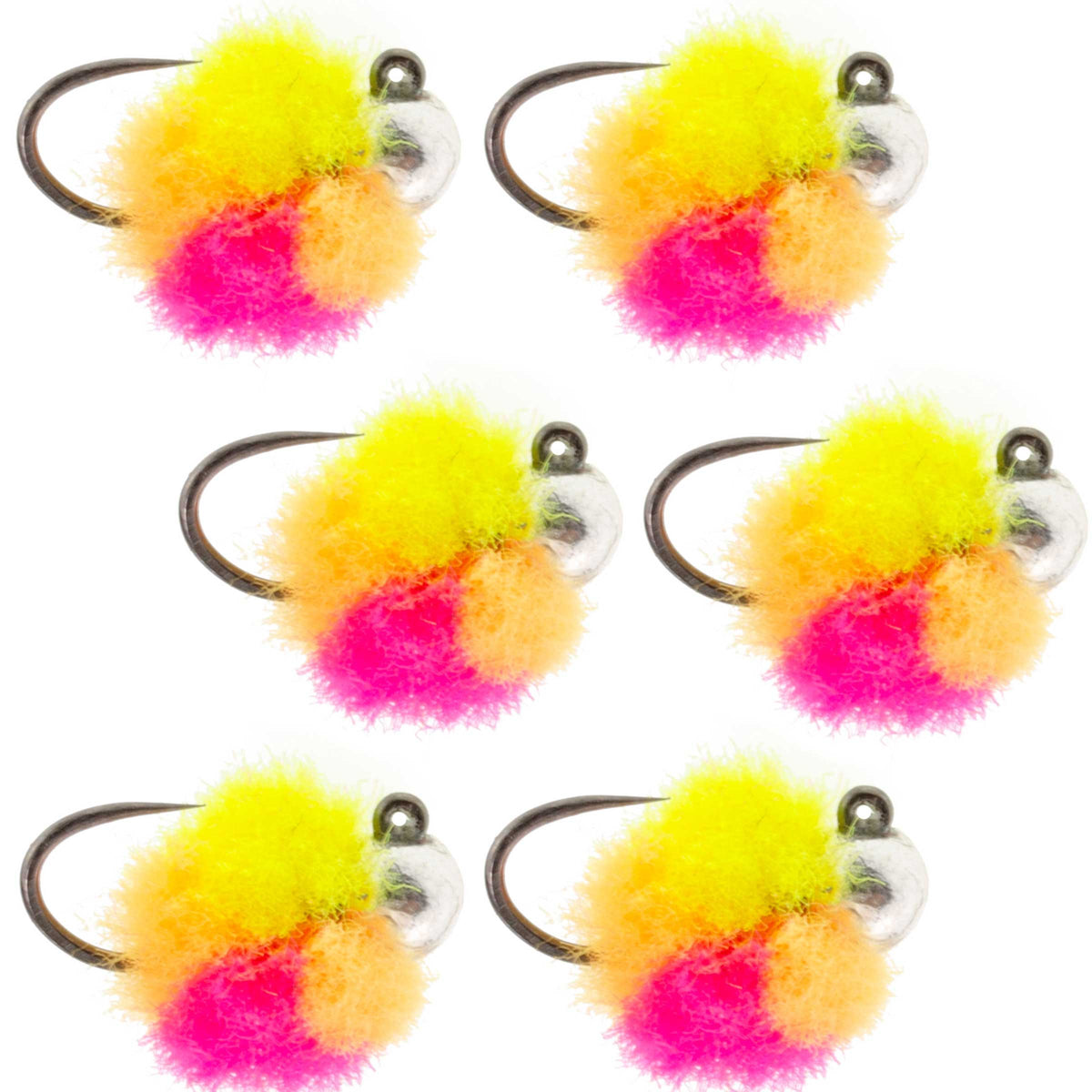 Tungsten Bead Tactical Euro Clown Jig - 6 Flies Size 14