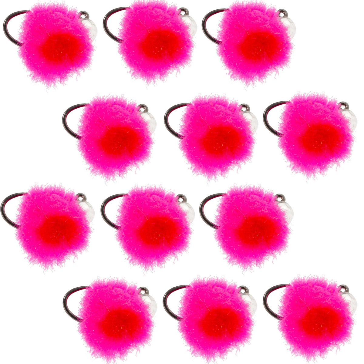 Tungsten Bead Tactical Euro Hot Pink Jig Egg - 12 Flies Size 14