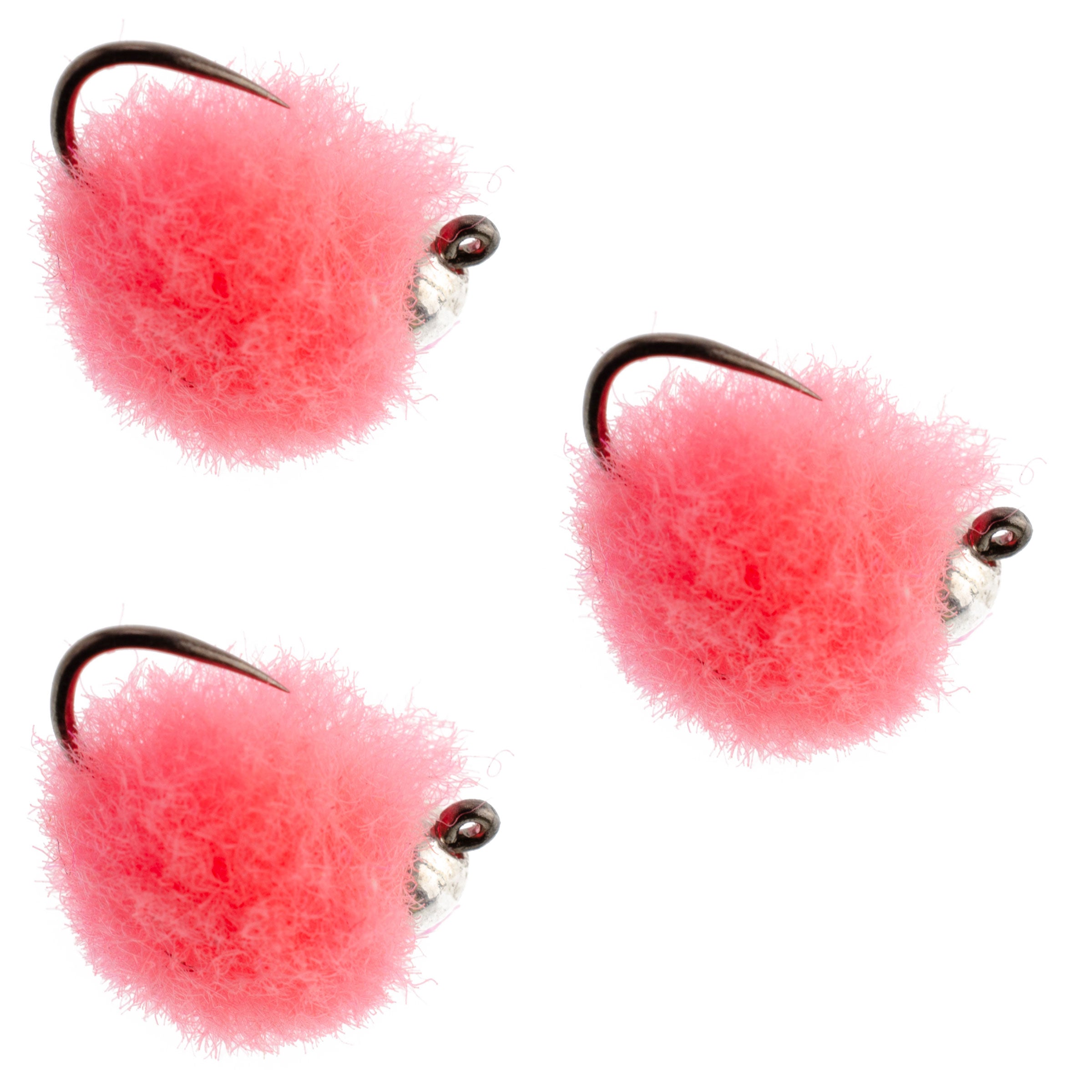 3 Pack Tungsten Bead Tactical Euro Jig Egg Barbless Czech Nymph Fly - Size 16