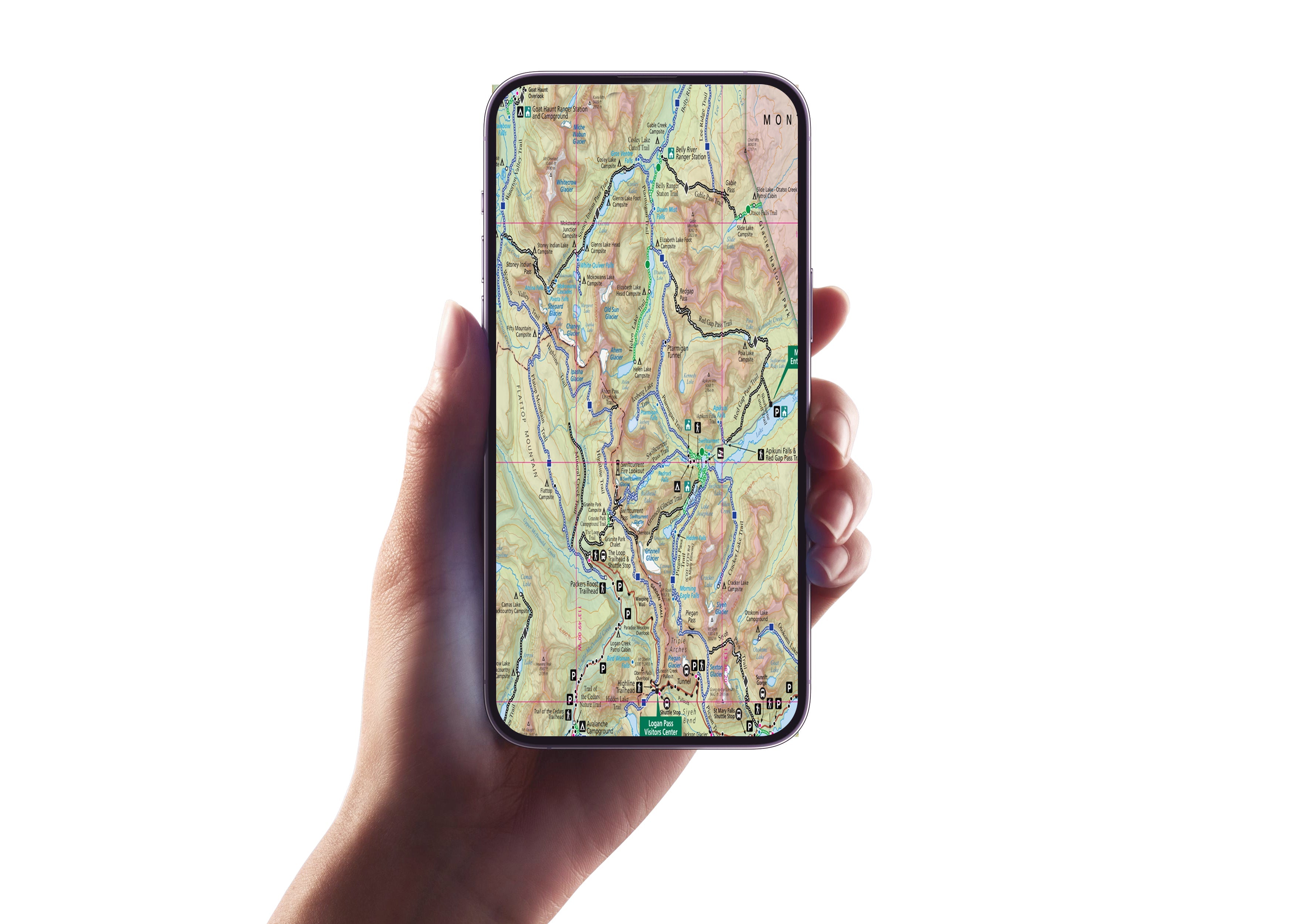 Glacier National Park Hiking Trail Map | Detailed GPS Adventure Guide