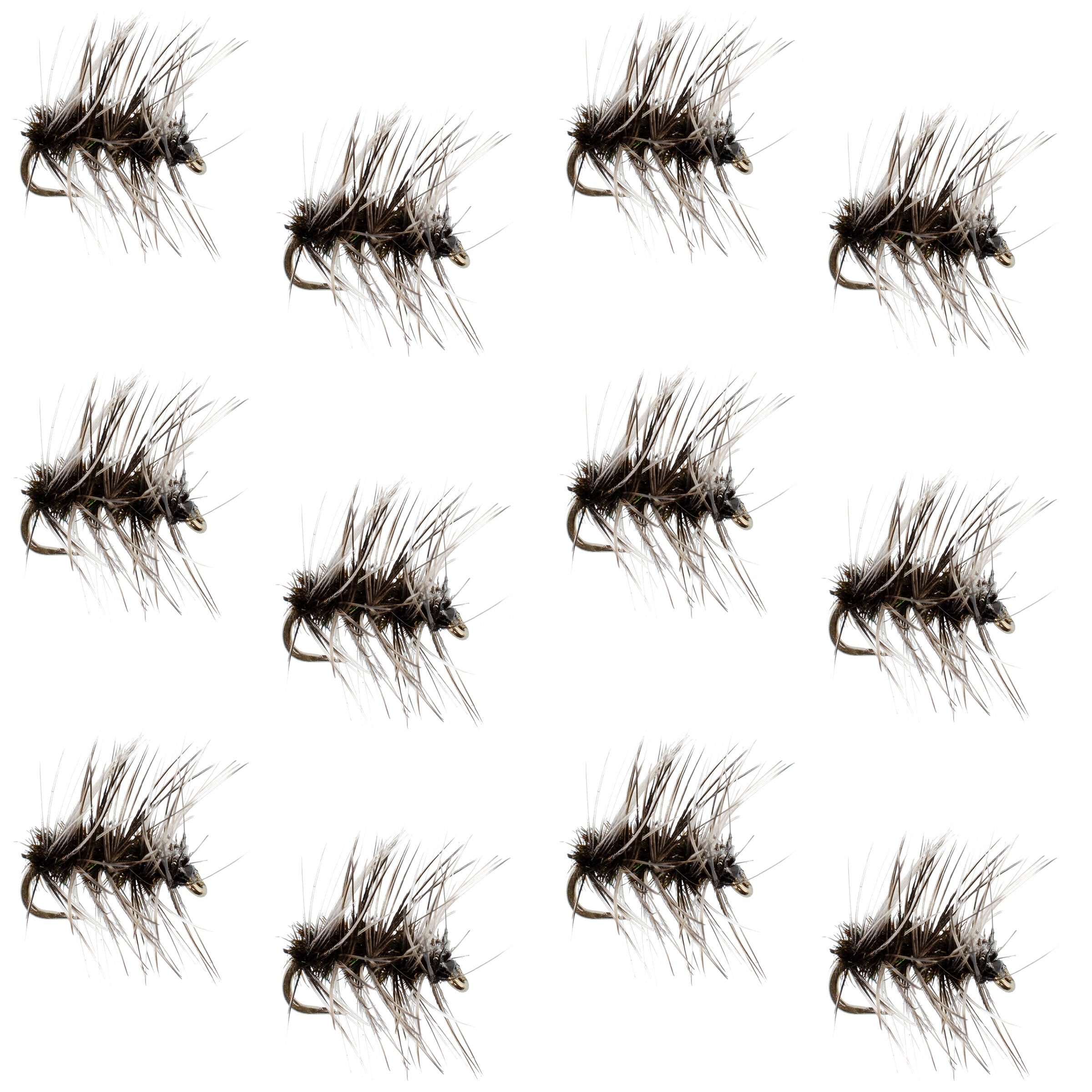 Griffiths Gnat Midge Trout Dry Fly Fishing Flies - 1 Dozen Flies Size 18