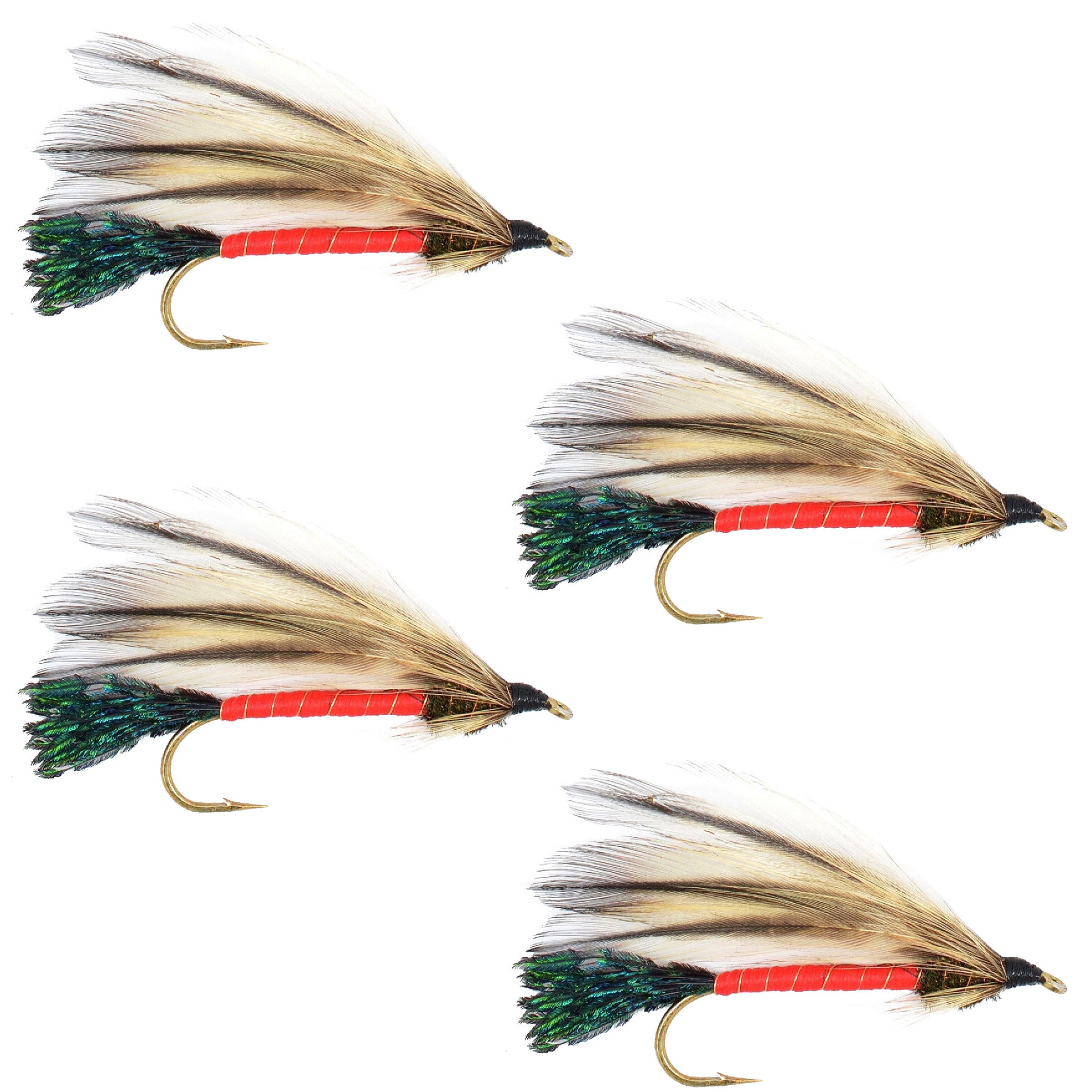 Light Spruce Classic Streamer Flies - Set of 4- Hook Size 4
