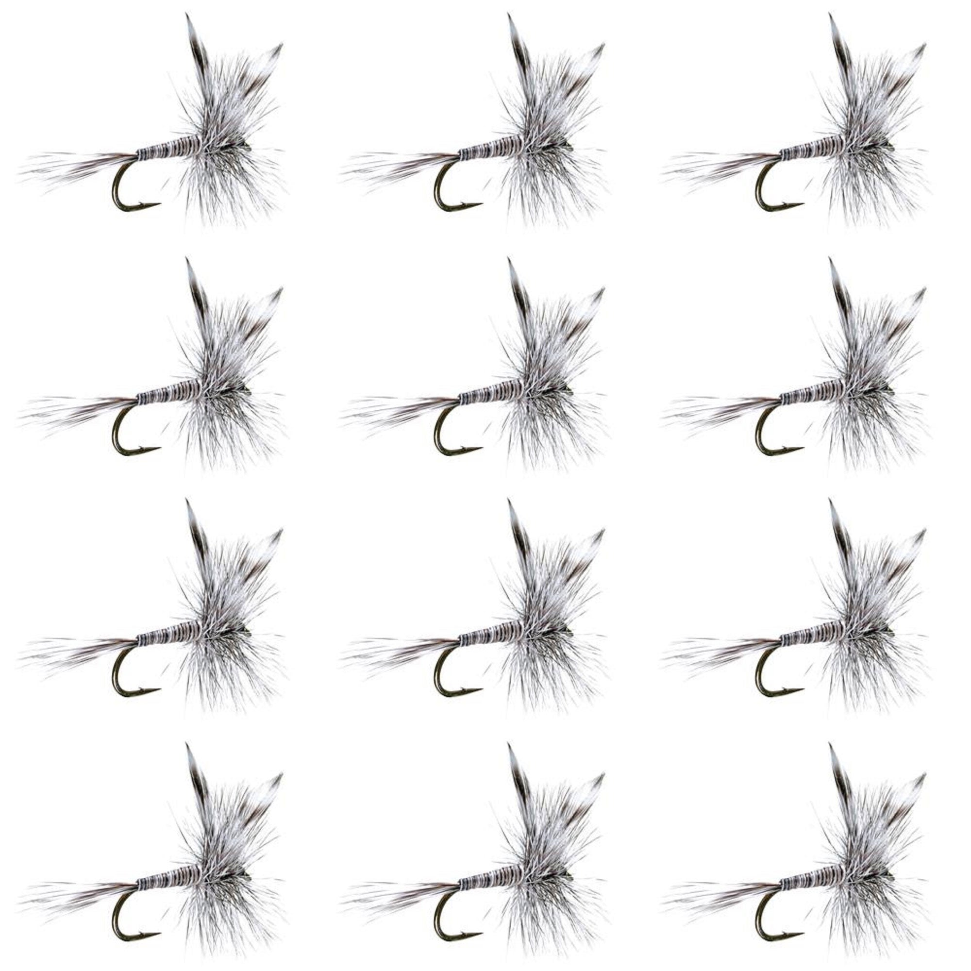Mosquito Classic Trout Dry Fly Fishing Flies - 1 Dozen Size 10