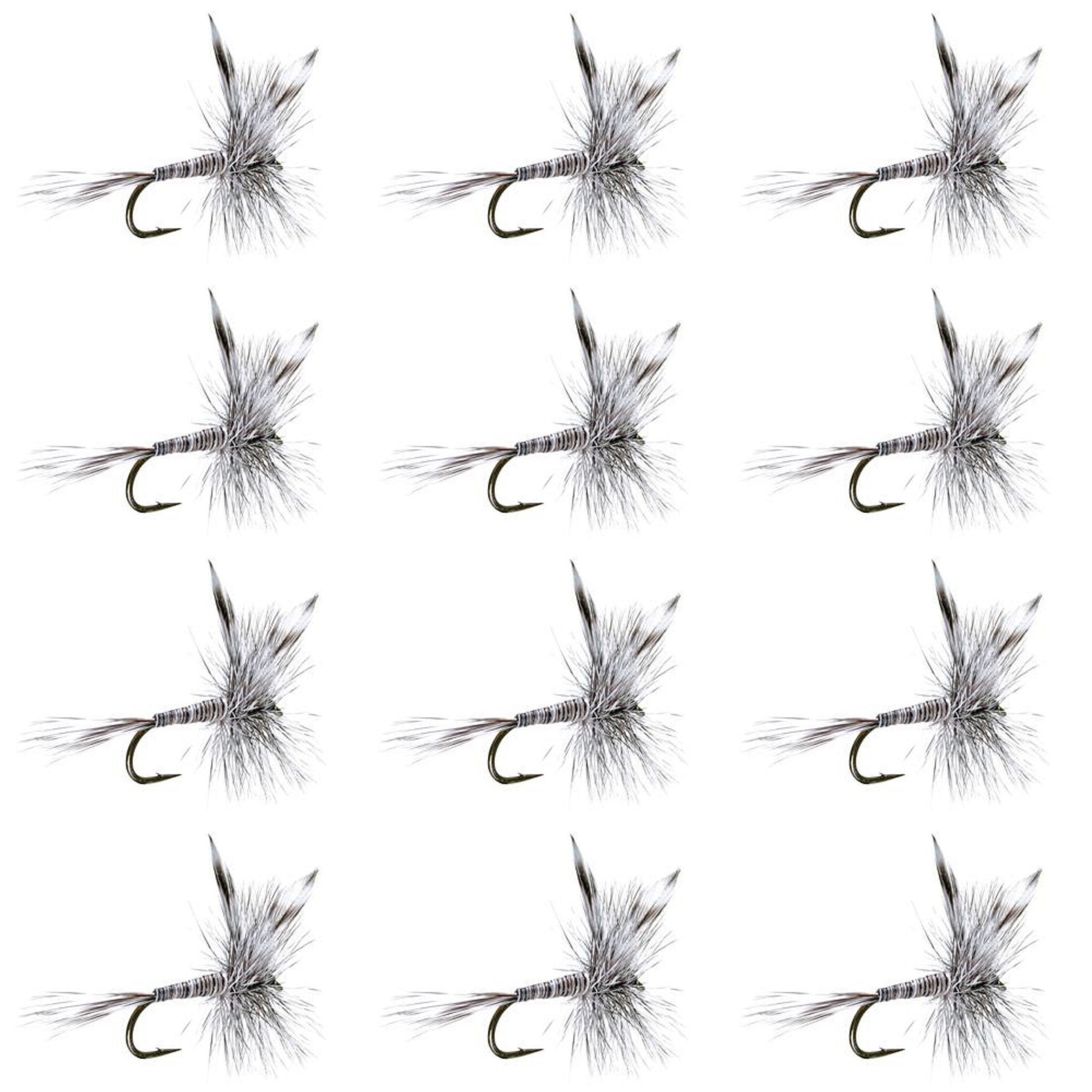 Mosquito Classic Trout Dry Fly Fishing Flies - 1 Dozen Size 14