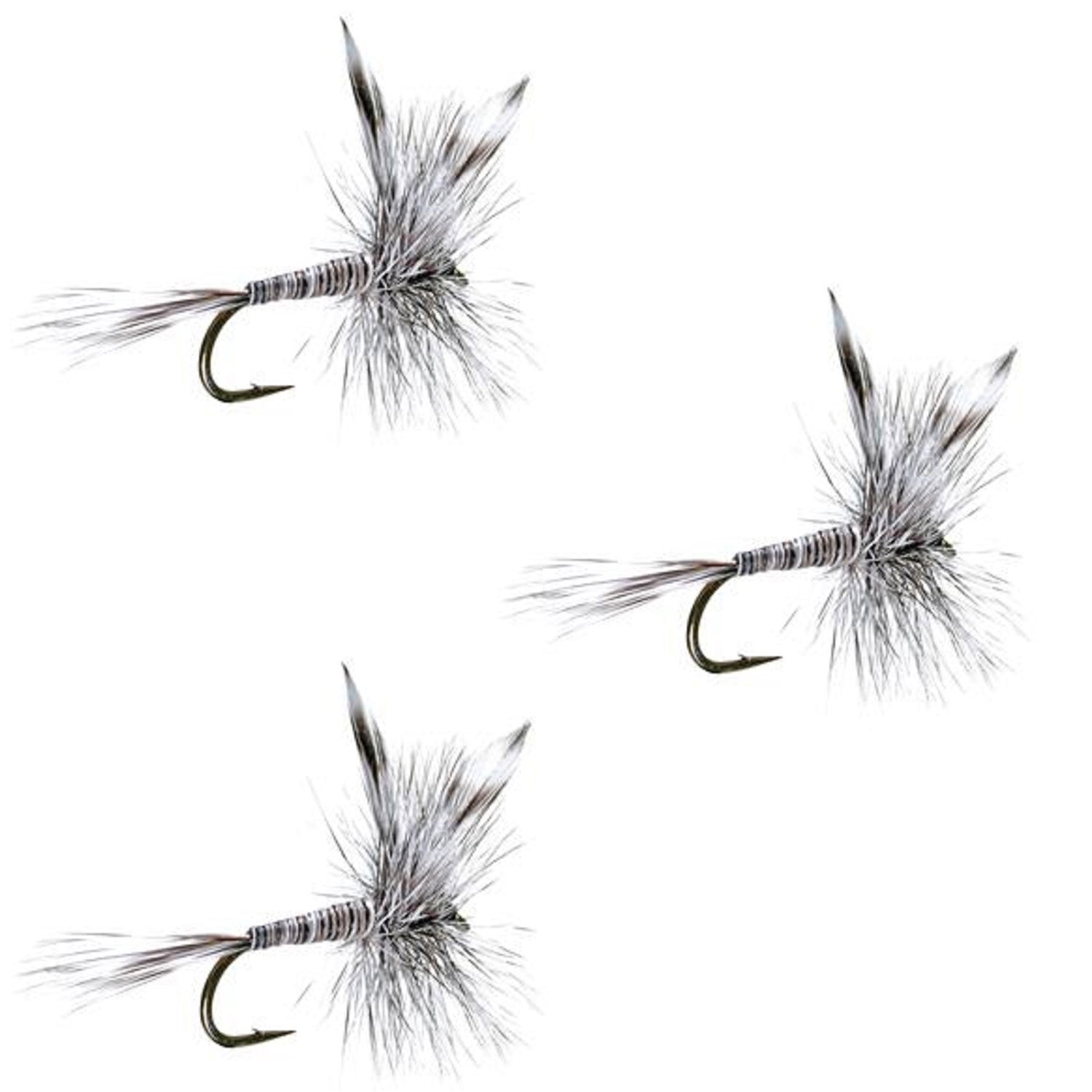 3 Pack Mosquito Classic Trout Dry Fly Fishing Flies - Hook Size 10