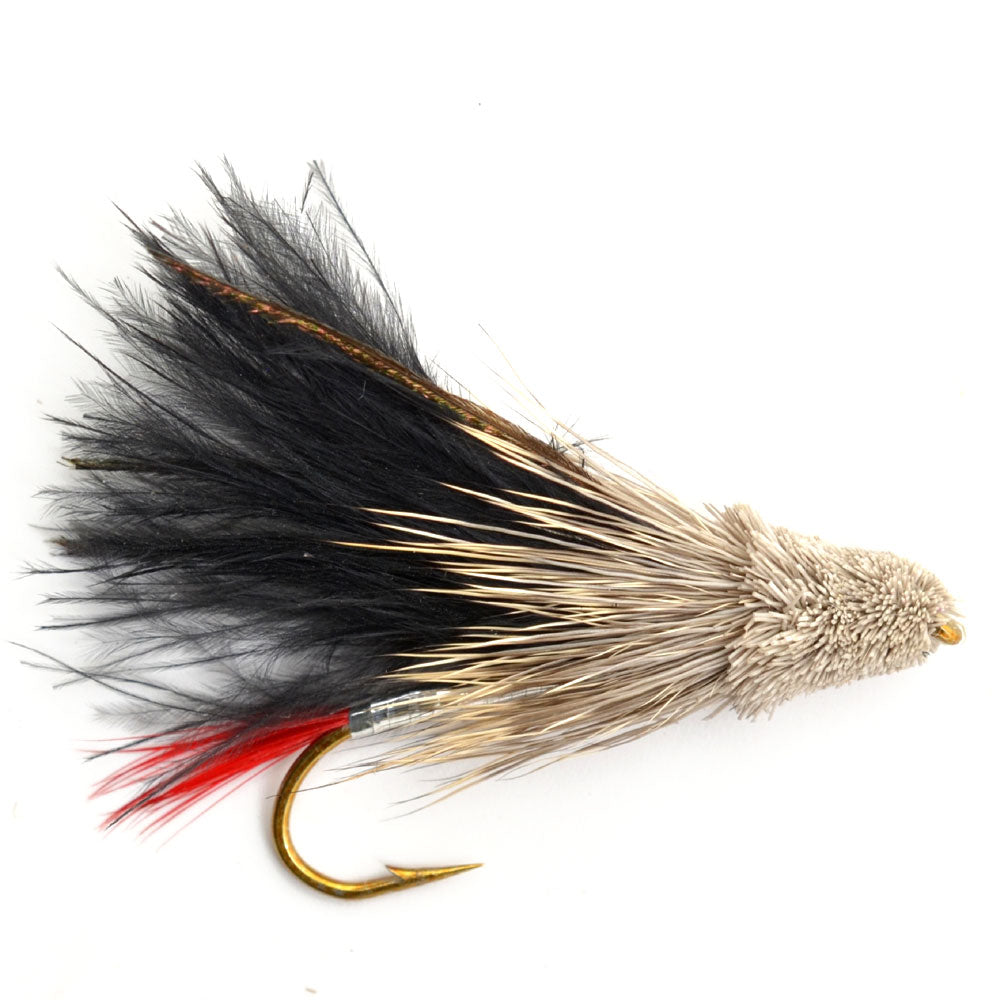Black Marabou Muddler Minnow Streamer Moscas - 4 moscas de pesca con mosca - Tamaño del anzuelo 8 