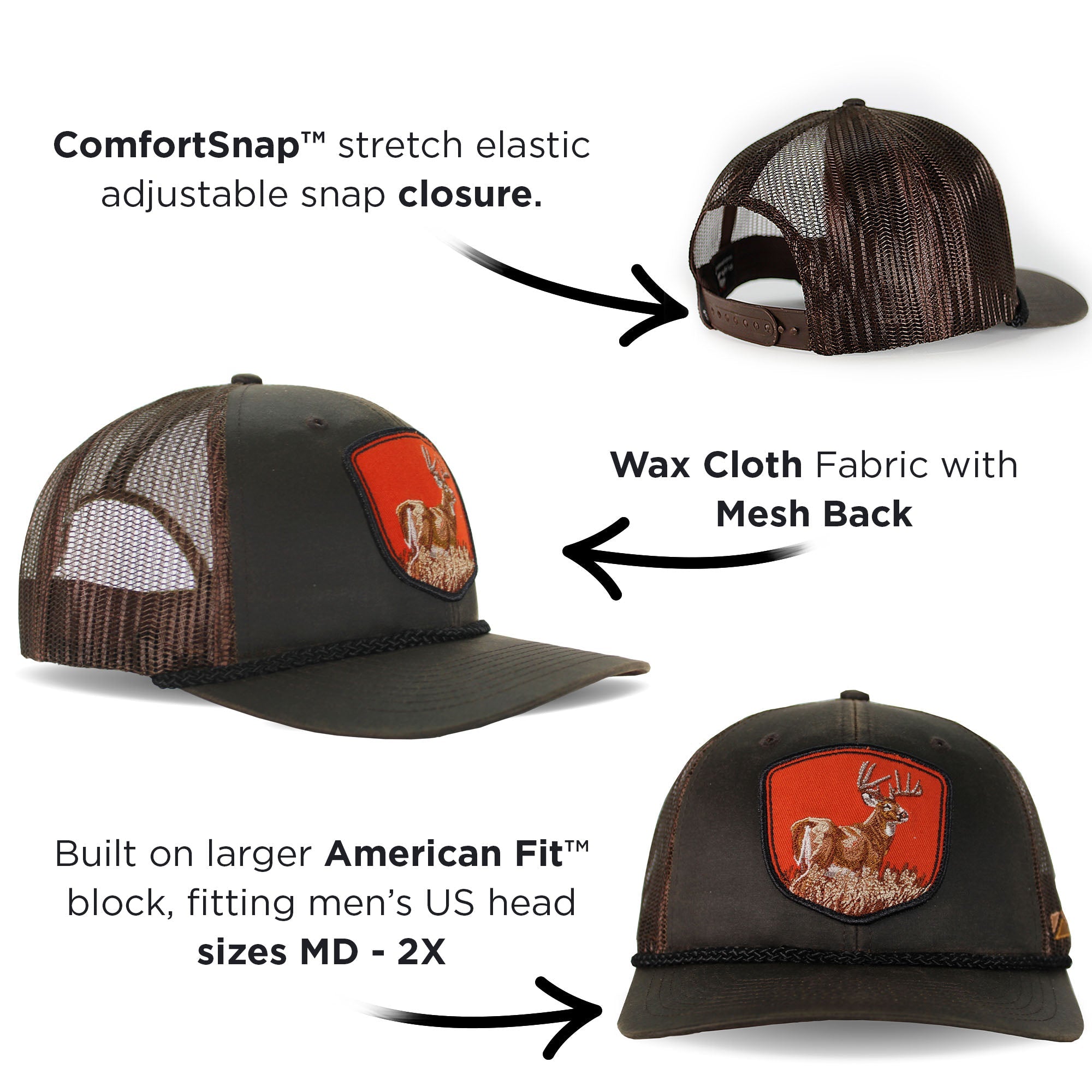 Wax Cloth Deer Patch Cap
