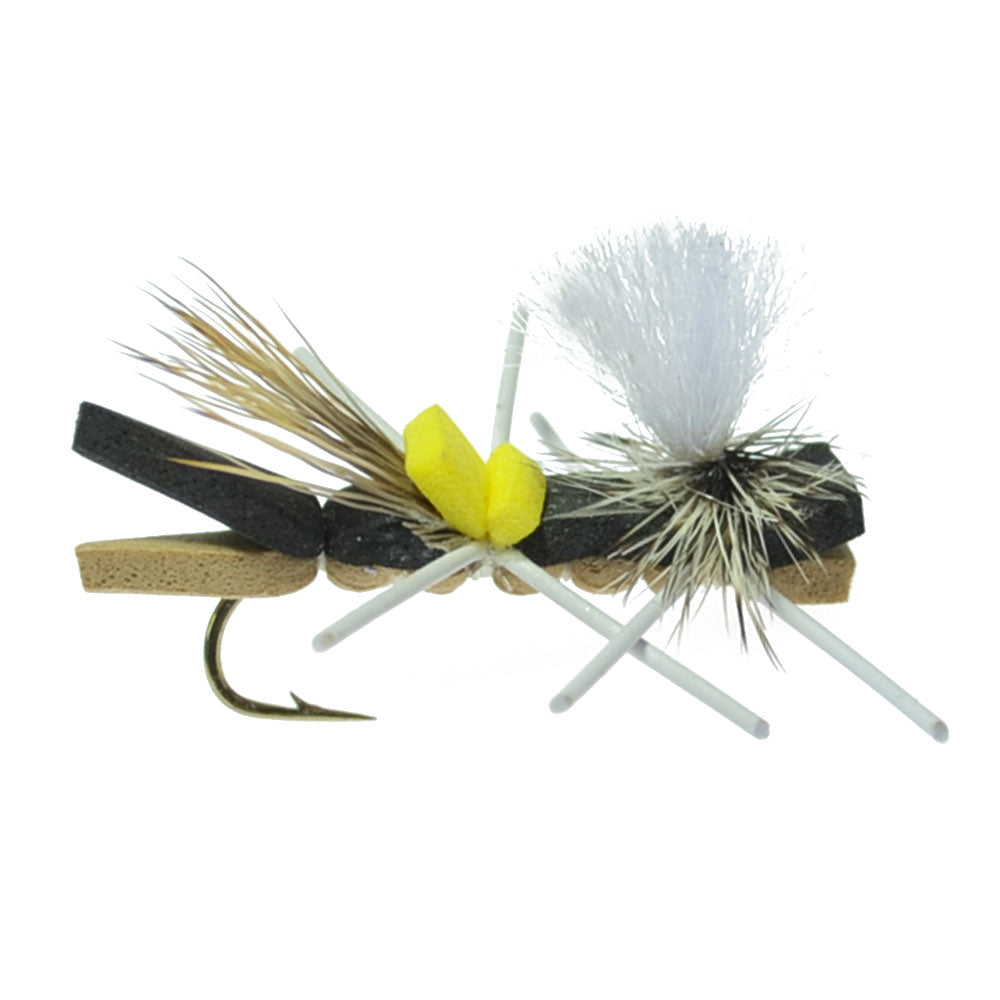  The Fly Fishing Place Dropper Hopper Foam Body Grasshopper  Trout Flies Assortment - 12 Dry Flies 4 Patterns - Dry Flies for Stream Fly  Fishing : Sports & Outdoors