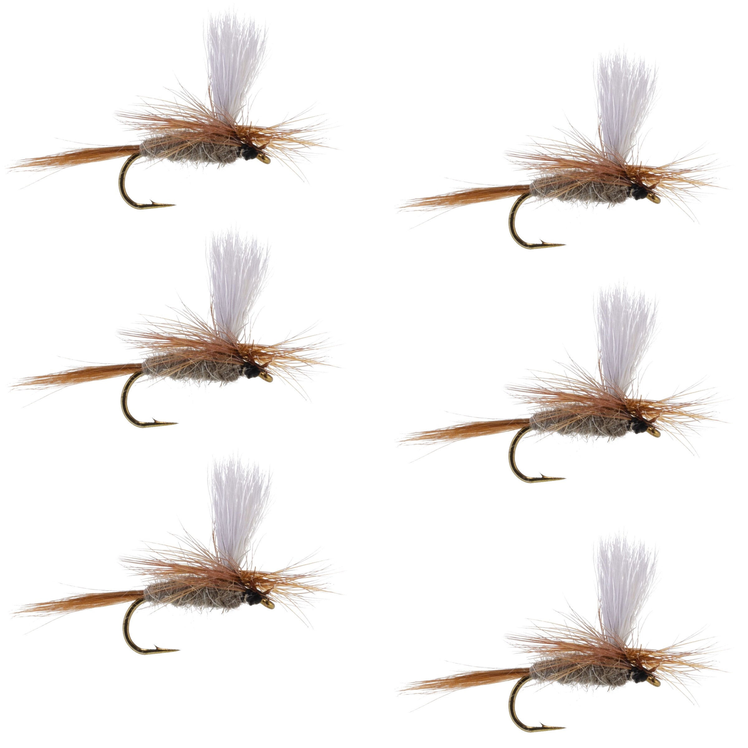 Hares Ear Parachute Classic Dry Fly - 6 Flies Hook Size 12