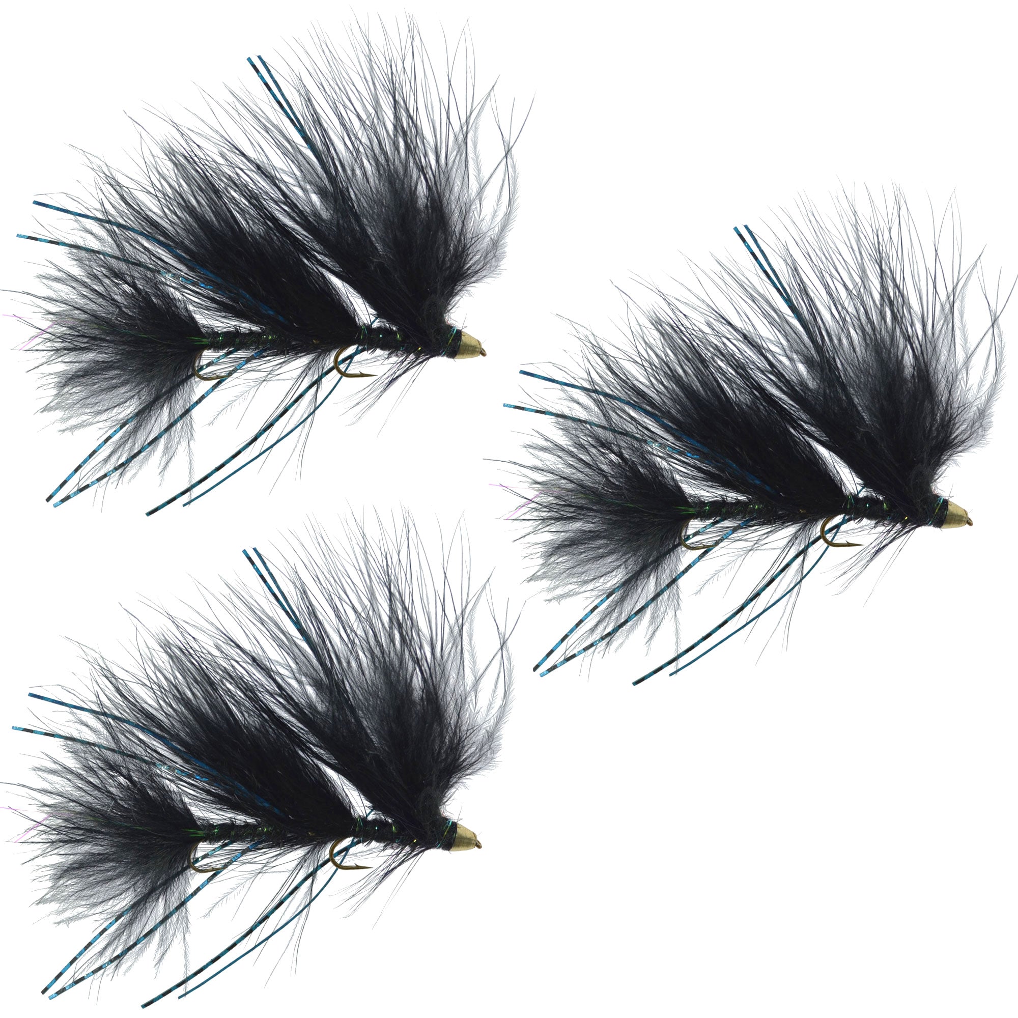 Circus Peanut Envy Streamer Negro - Tamaño 6 - Moscas de pesca con mosca articuladas para trucha, lubina, trucha, salmón y lubina