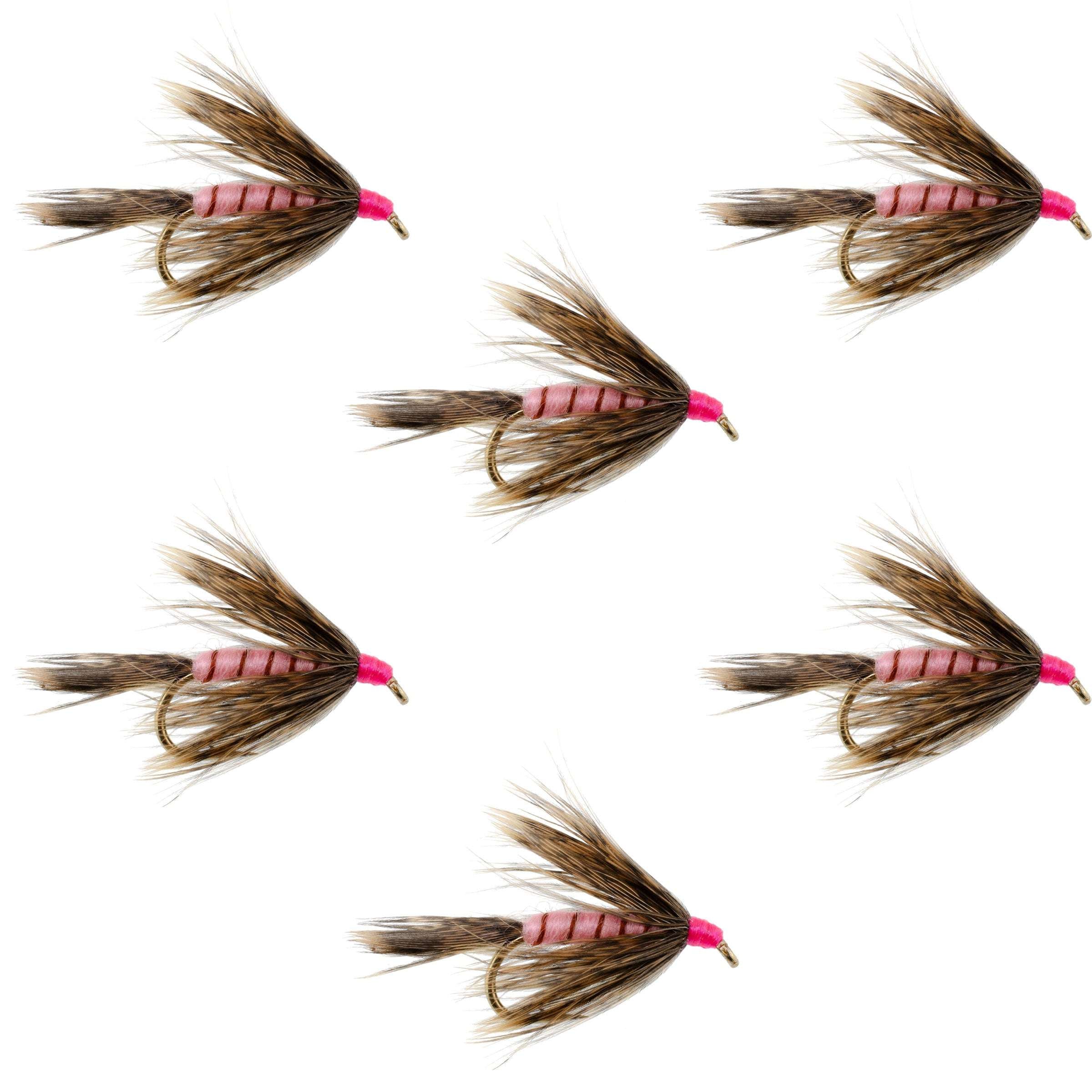 Fall Soft Hackle Grouse and Pink Wet Fly - 6 Flies Size 8