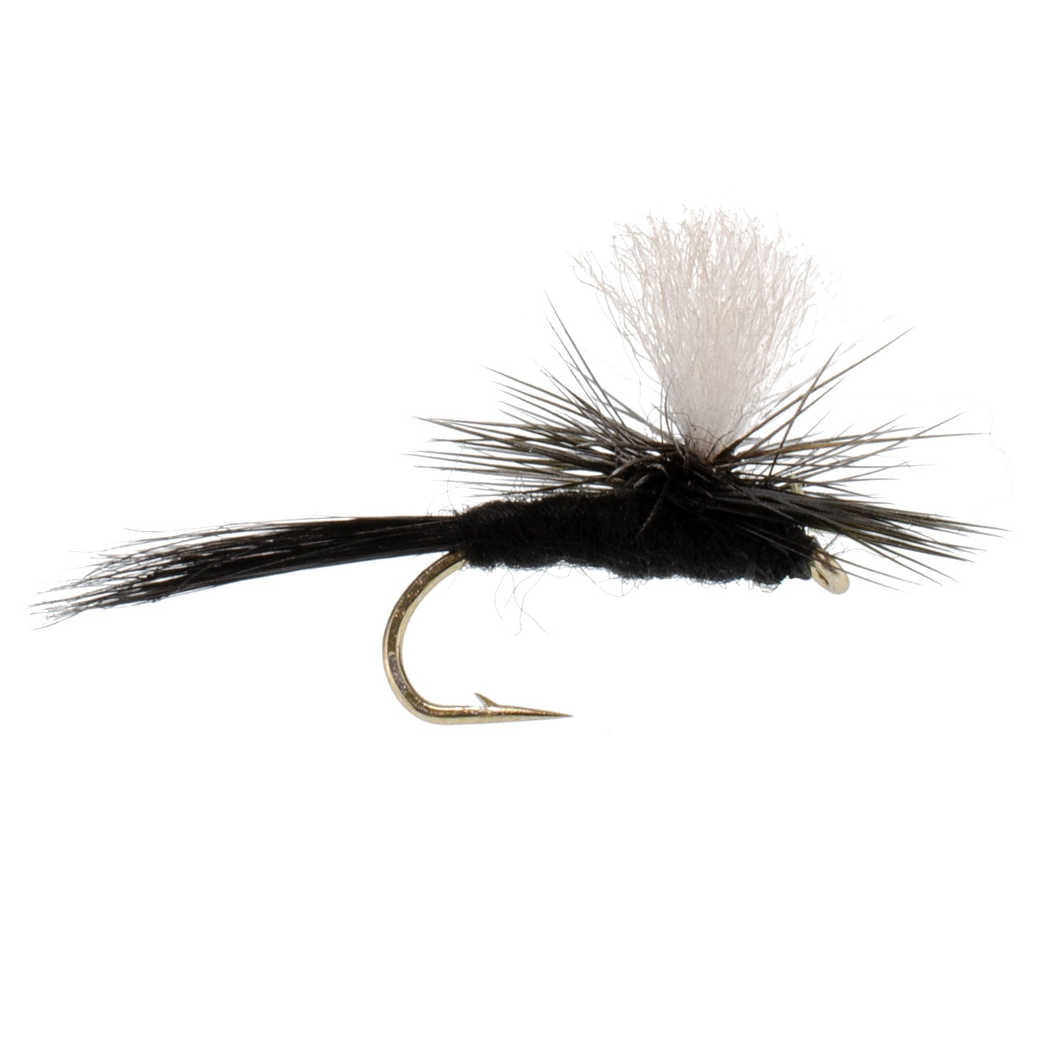 3 Pack Parachute Black Gnat Classic Dry Fly - Size 12