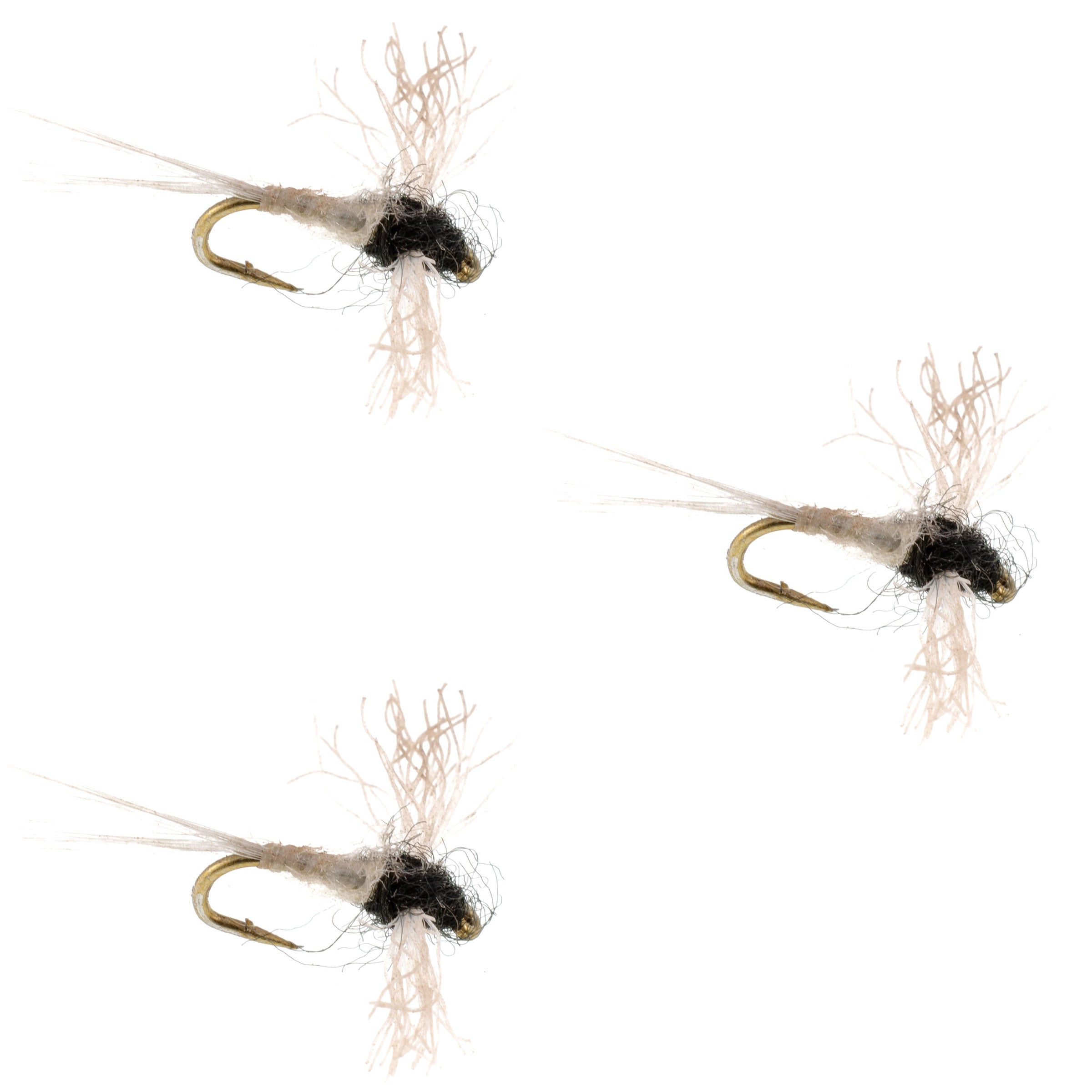 3 Pack Z-Lon Wing Trico Spinner Kapok Body Flies Size 20