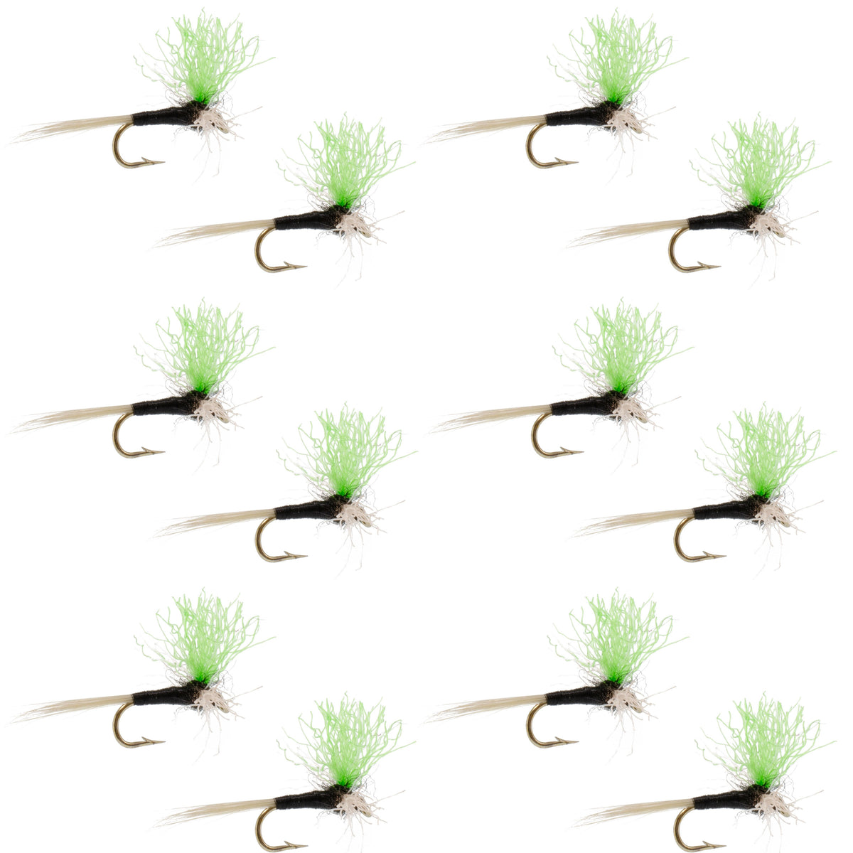 Trico Spinner High Visibility Green Post 12 Flies Hook Size 22