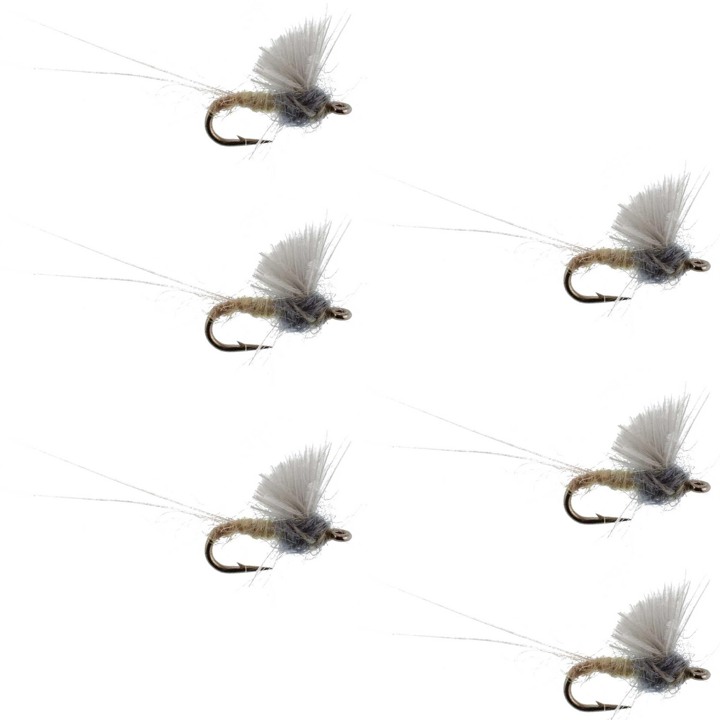 RS2 Gray Emerger Midge - 6 Flies Hook Size 22