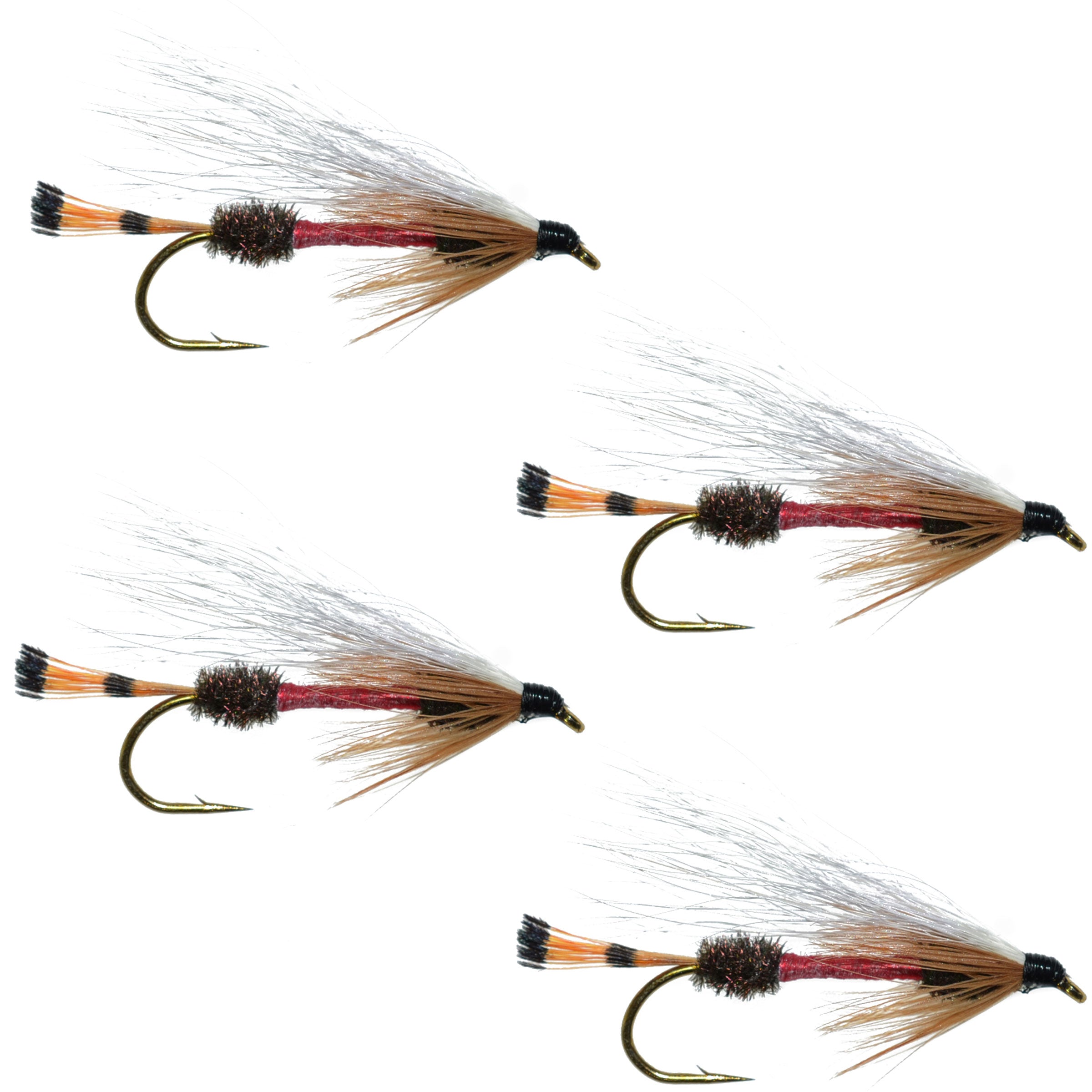 Royal Coachman Bucktail Classic Streamer Flies - Set of 4- Hook Size 4