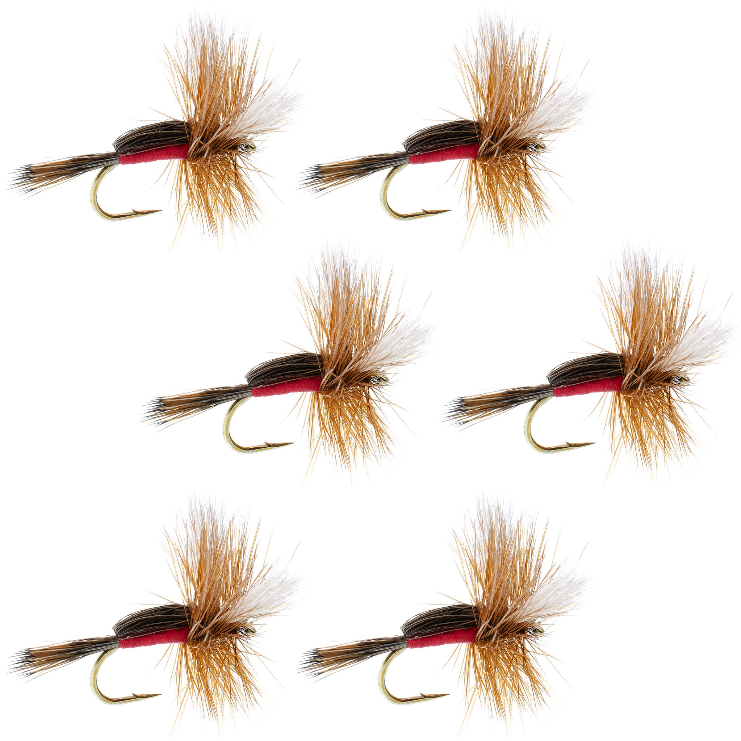 Royal Humpy Classic Hair Wing Dry Fly - 6 Flies Hook Size 16